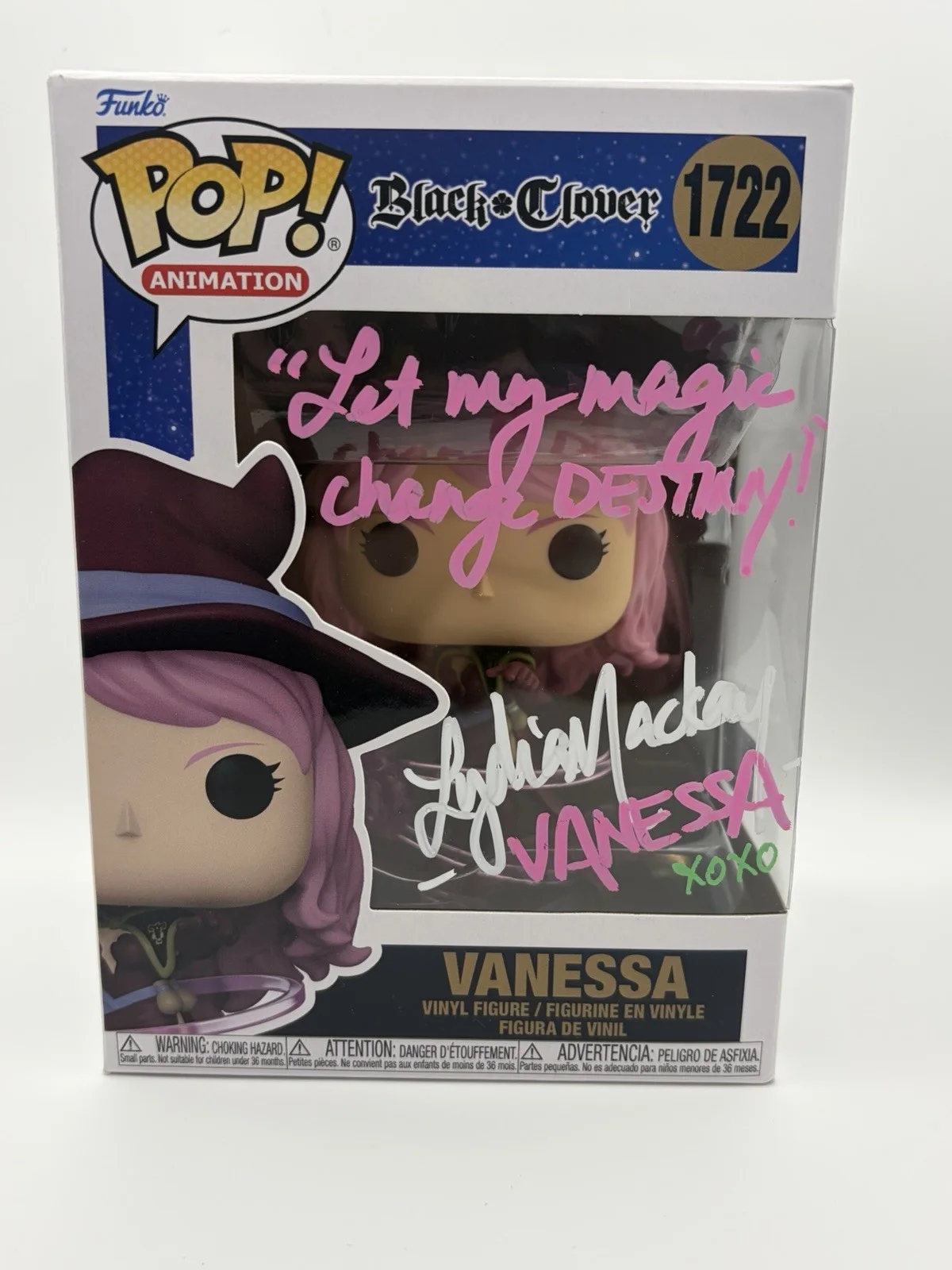 Lydia Mackay — Signed LYDIA MACKAY Black Clover Vanessa Funko 1722 Autograph Inscribed OCCM COA