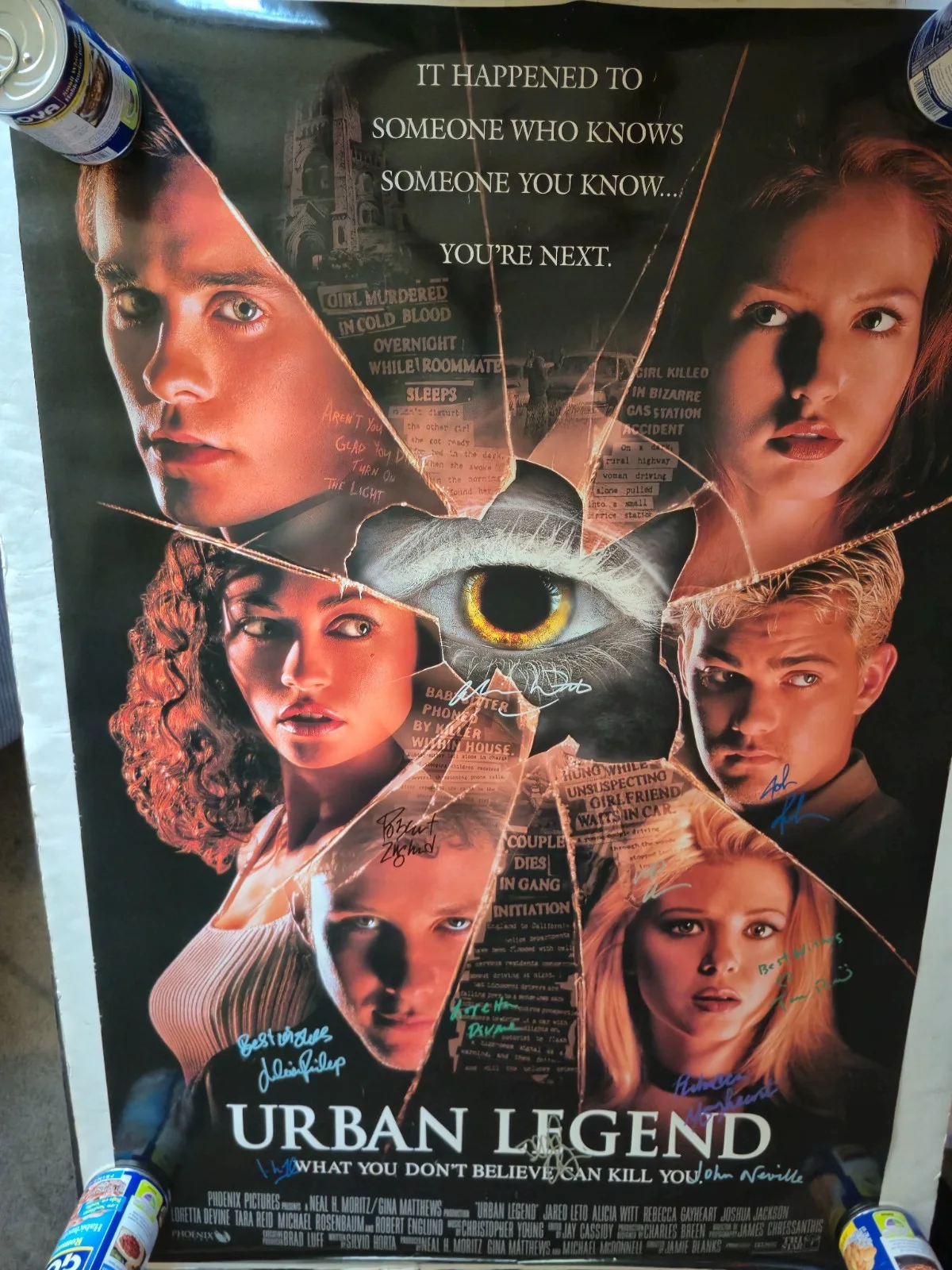 SEE BELOW — URBAN LEGEND------CAST SIGNED MOVIE POSTER-w/COA ekim