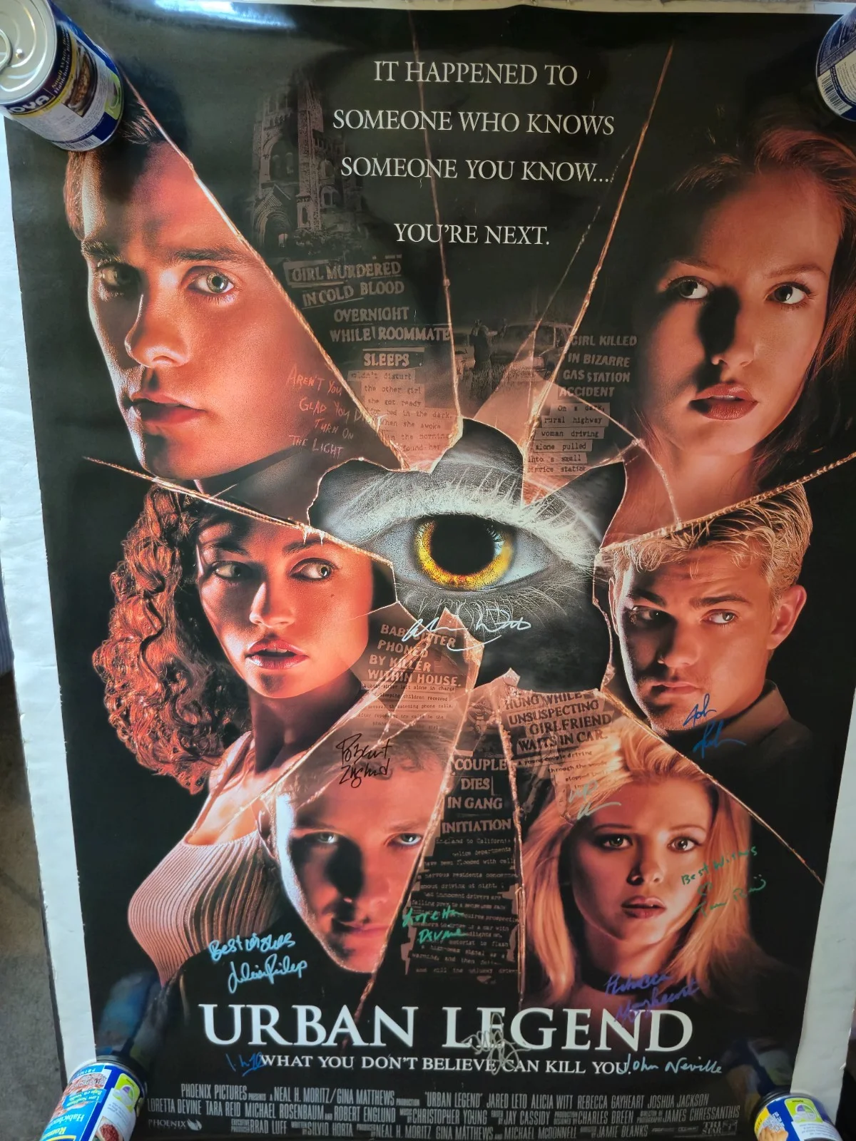 SEE BELOW — URBAN LEGEND------CAST SIGNED MOVIE POSTER-w/COA ekim, image 2