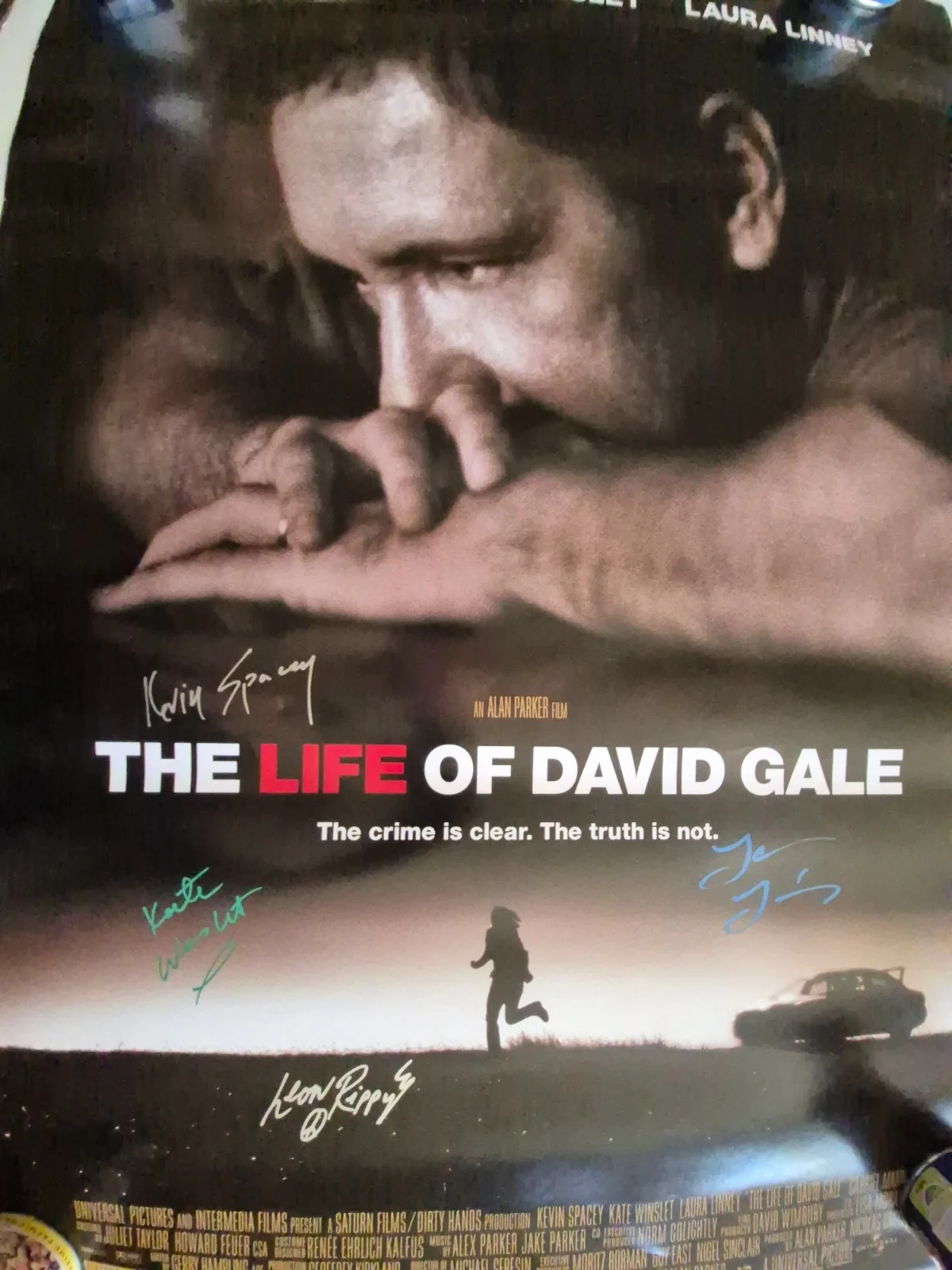 SEE BELOW — THE LIFE OF DAVID GALE ---CAST SIGNED MOVIE POSTER-w/COA ekim