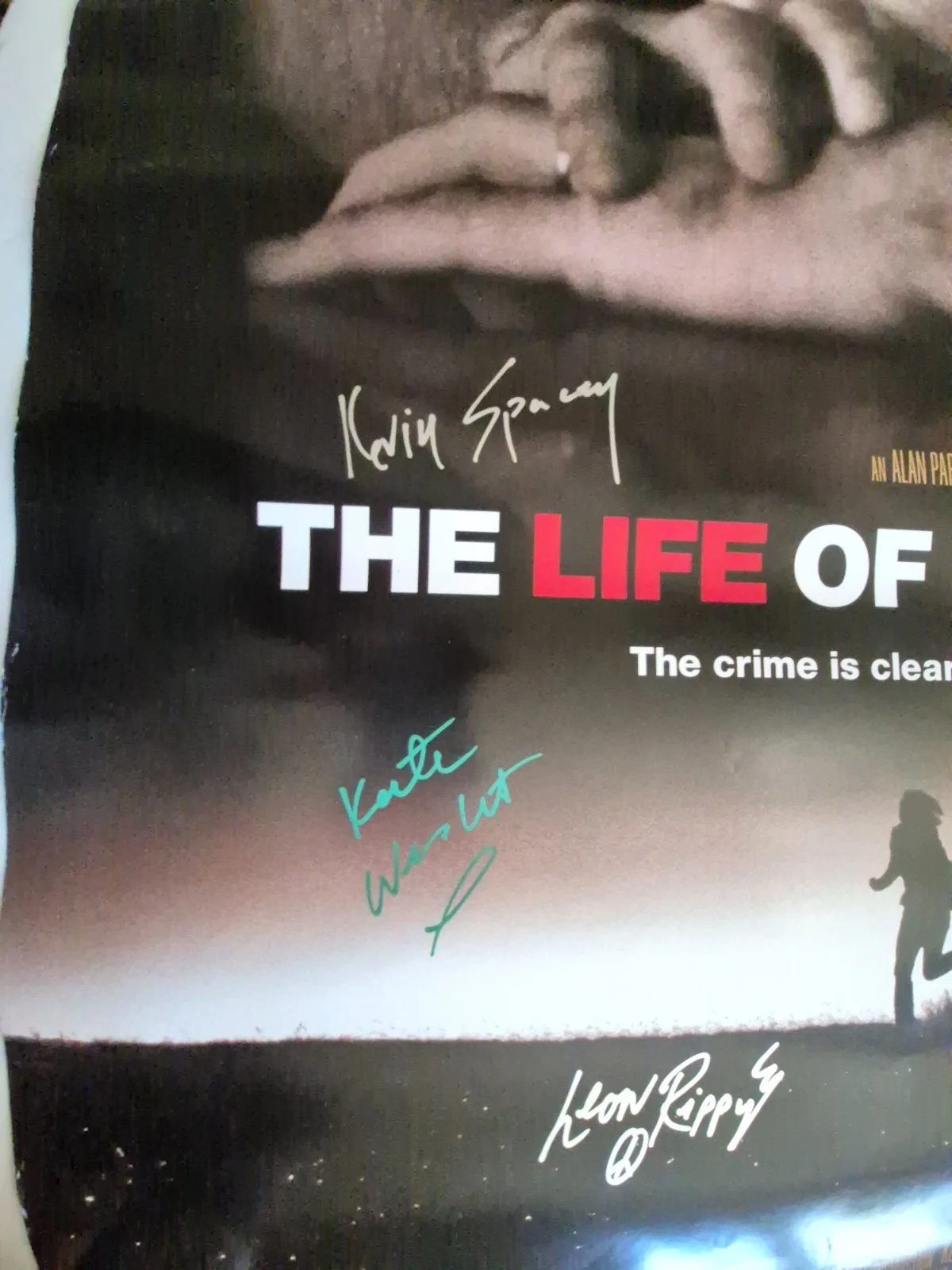 SEE BELOW — THE LIFE OF DAVID GALE ---CAST SIGNED MOVIE POSTER-w/COA ekim, изображение 4