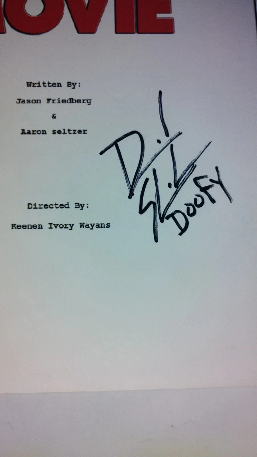 Scary Movie (2000) Script Signed Dave Sheridan "Doofy" & Jon Abrahams "Bobby", image 2