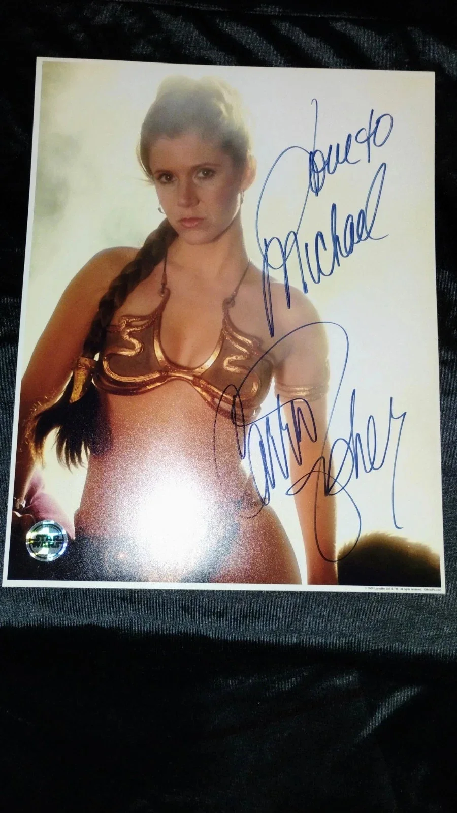 Carrie Fisher — Star Wars Princess Leia Signed By Carrie Fisher 11x14 Official Pix RARE GRAIL, изображение 3