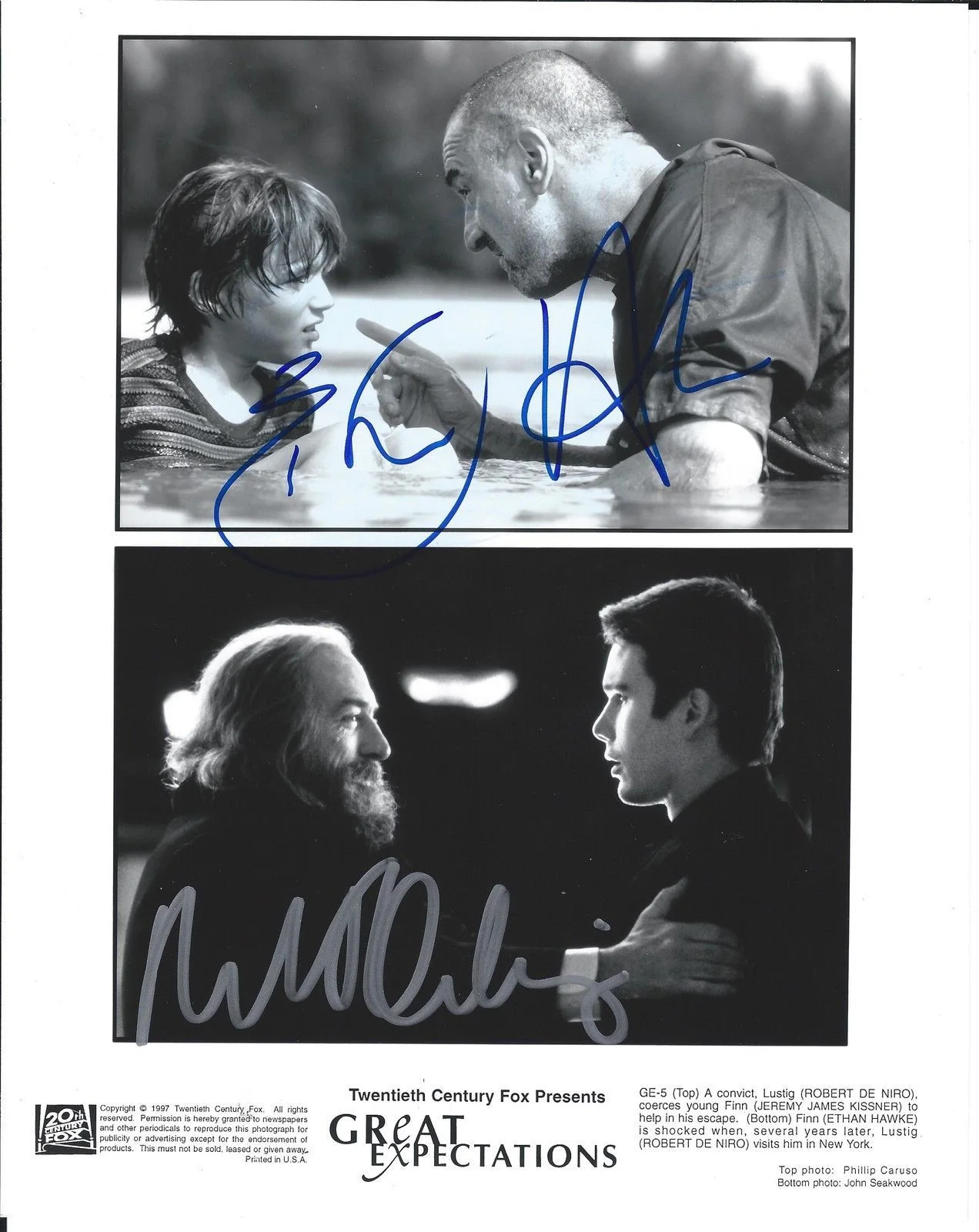 Robert De Niro, Ethan Hawke — Robert De Niro & Ethan Hawke signed 8x10 photo - In Person Exact Proof