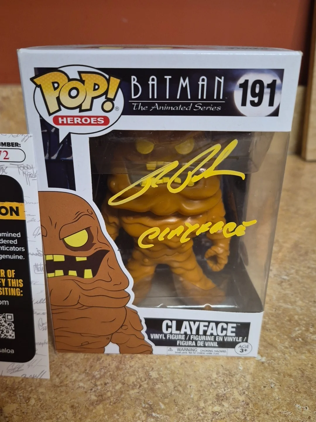 Ron Perlman — Ron Perlman Batman The Animated TV Series signed CLAYFACE Funko Pop JSA CN06172, image 2
