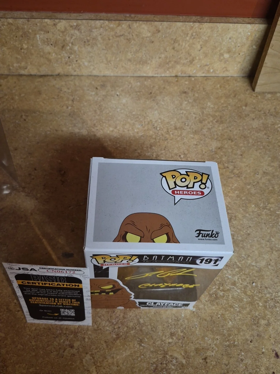 Ron Perlman — Ron Perlman Batman The Animated TV Series signed CLAYFACE Funko Pop JSA CN06172, image 4