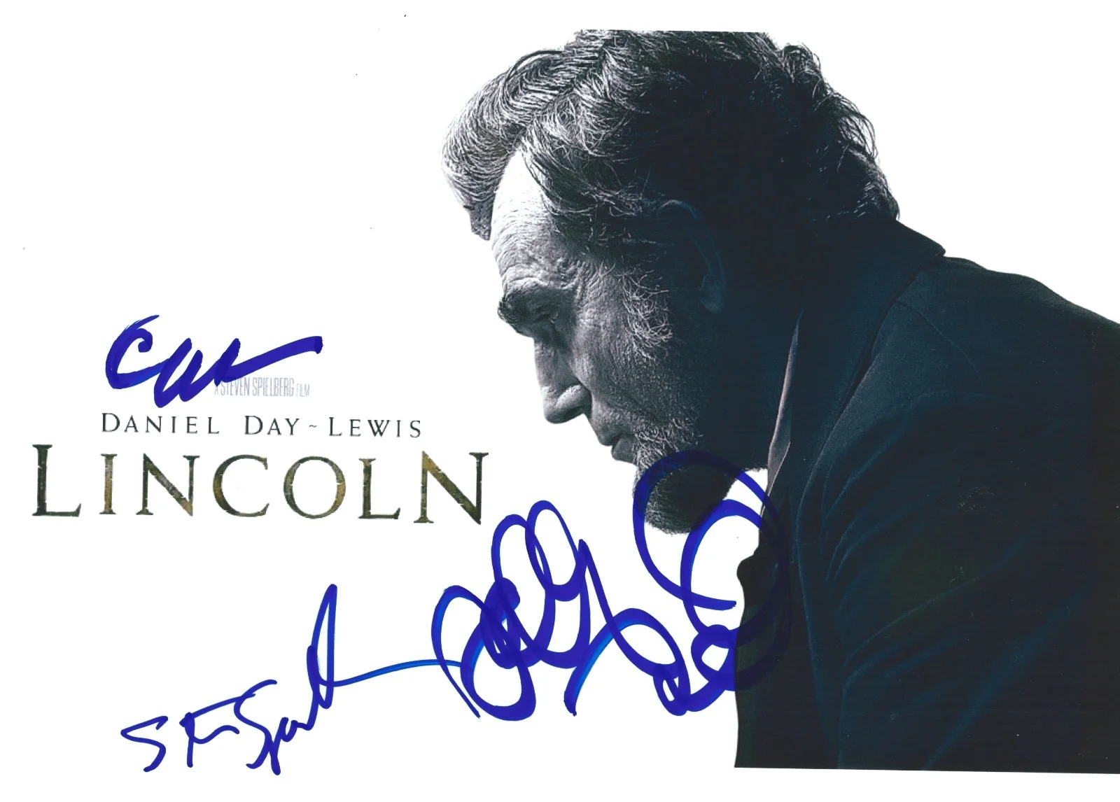 Steven Spielberg, Sally Field, David Strathairn — Steven Spielberg, Sally Field & David Strathairn signed 8x10 In Person Proof ET
