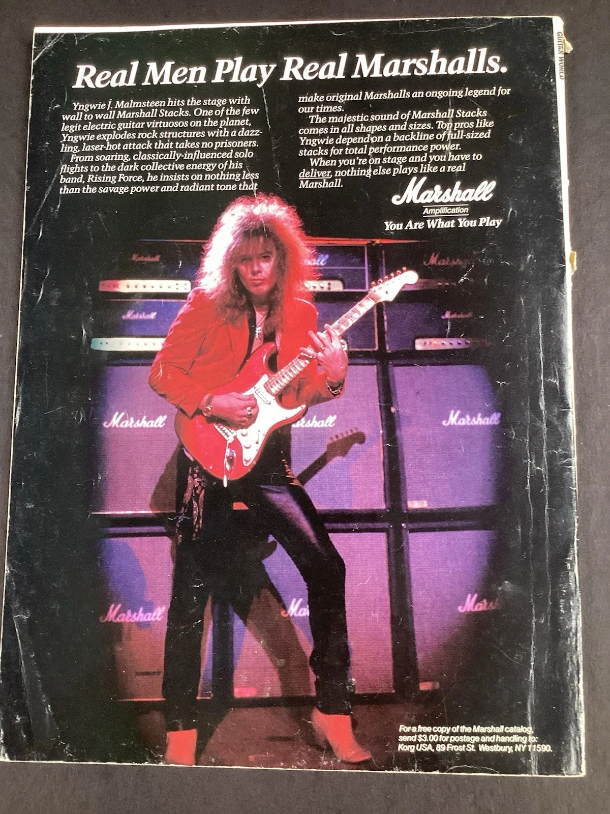 Stevie Ray Vaughn Signed Guitar World No Label 89 Blues Music HOF Auto PSA/DNA 7, image 3