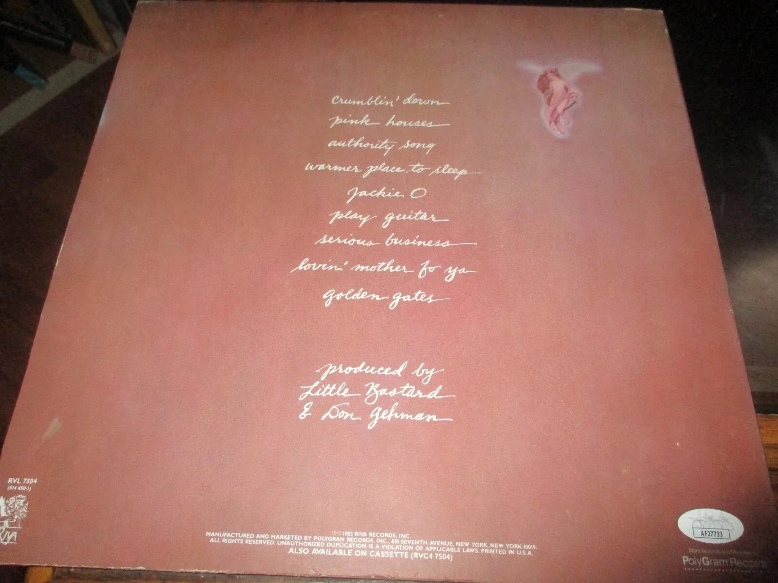 JOHN COUGAR MELLENCAMP AUTHENTIC AUTOGRAPHED/SIGNED VINYL RECORD ALBUM-JSA, изображение 3