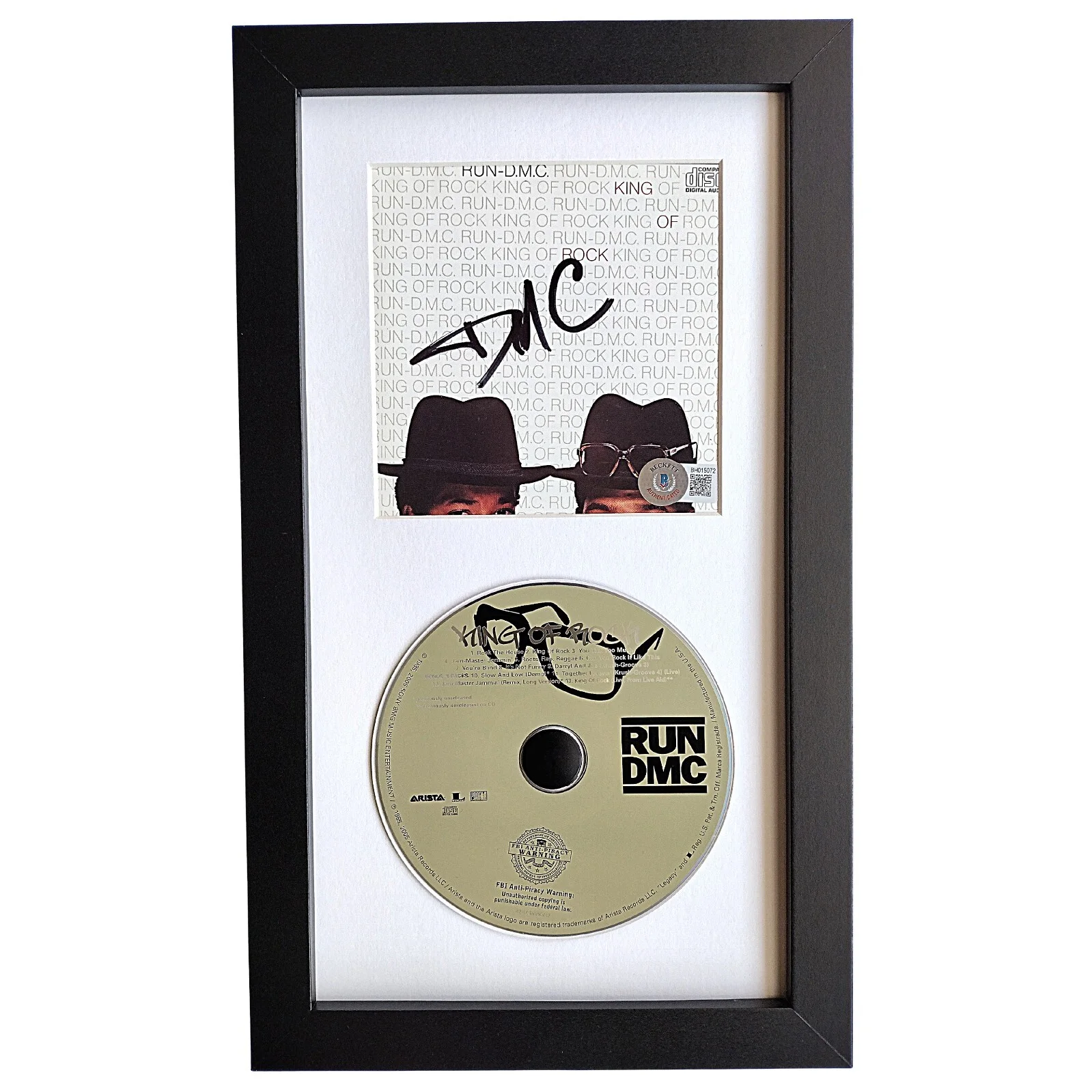 Darryl DMC McDaniels — Darryl McDaniels Signed King of Rock Run DMC Framed CD Beckett BAS COA Hip Hop