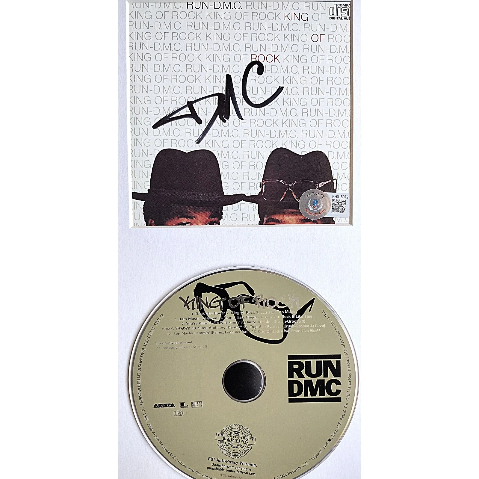 Darryl DMC McDaniels — Darryl McDaniels Signed King of Rock Run DMC Framed CD Beckett BAS COA Hip Hop, изображение 3
