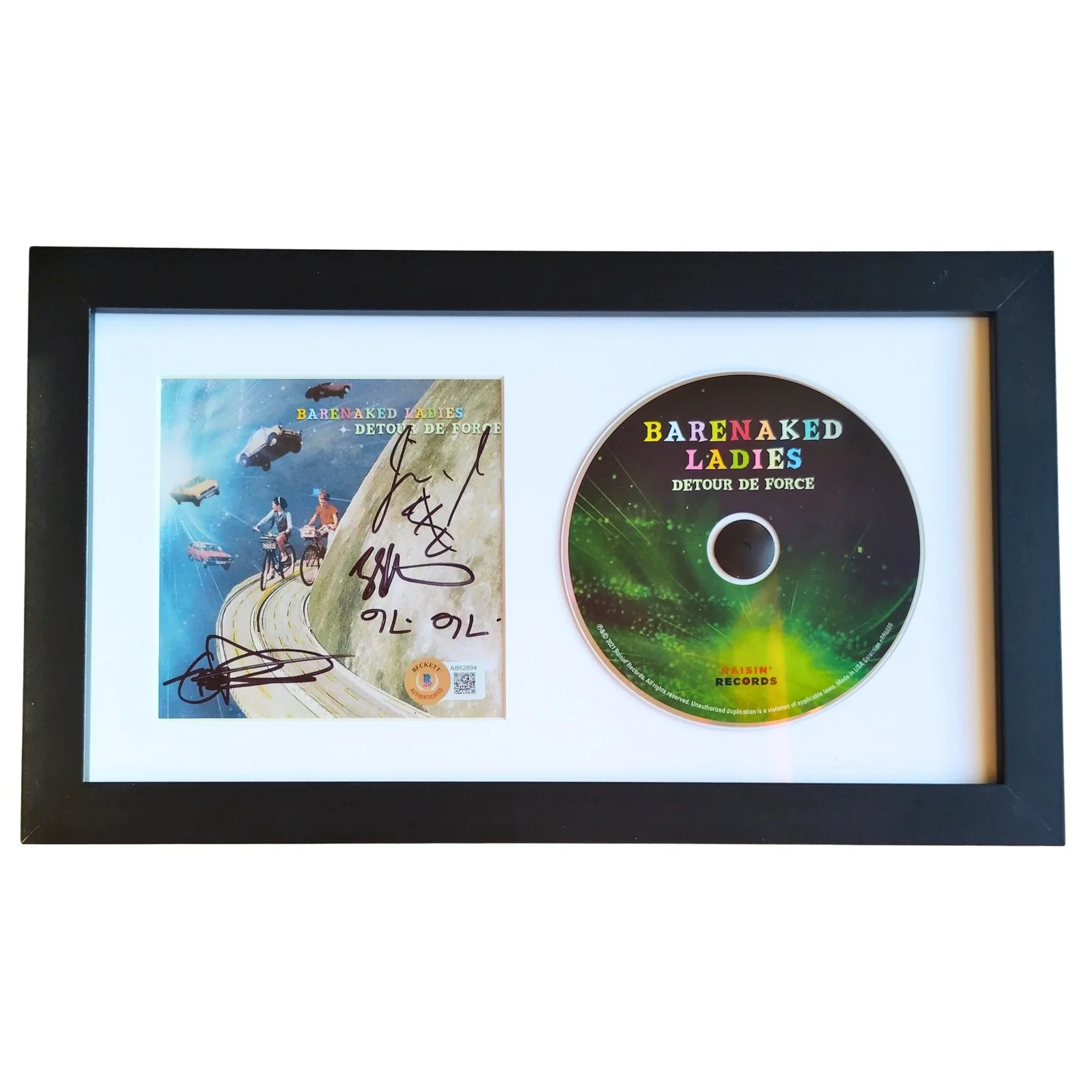 Ed Robertson, Jim Creeggan, Tyler Stewart, Kevin Hearn — Barenaked Ladies Signed Detour De Force CD Booklet Framed BAS COA Ed Robertson, изображение 2