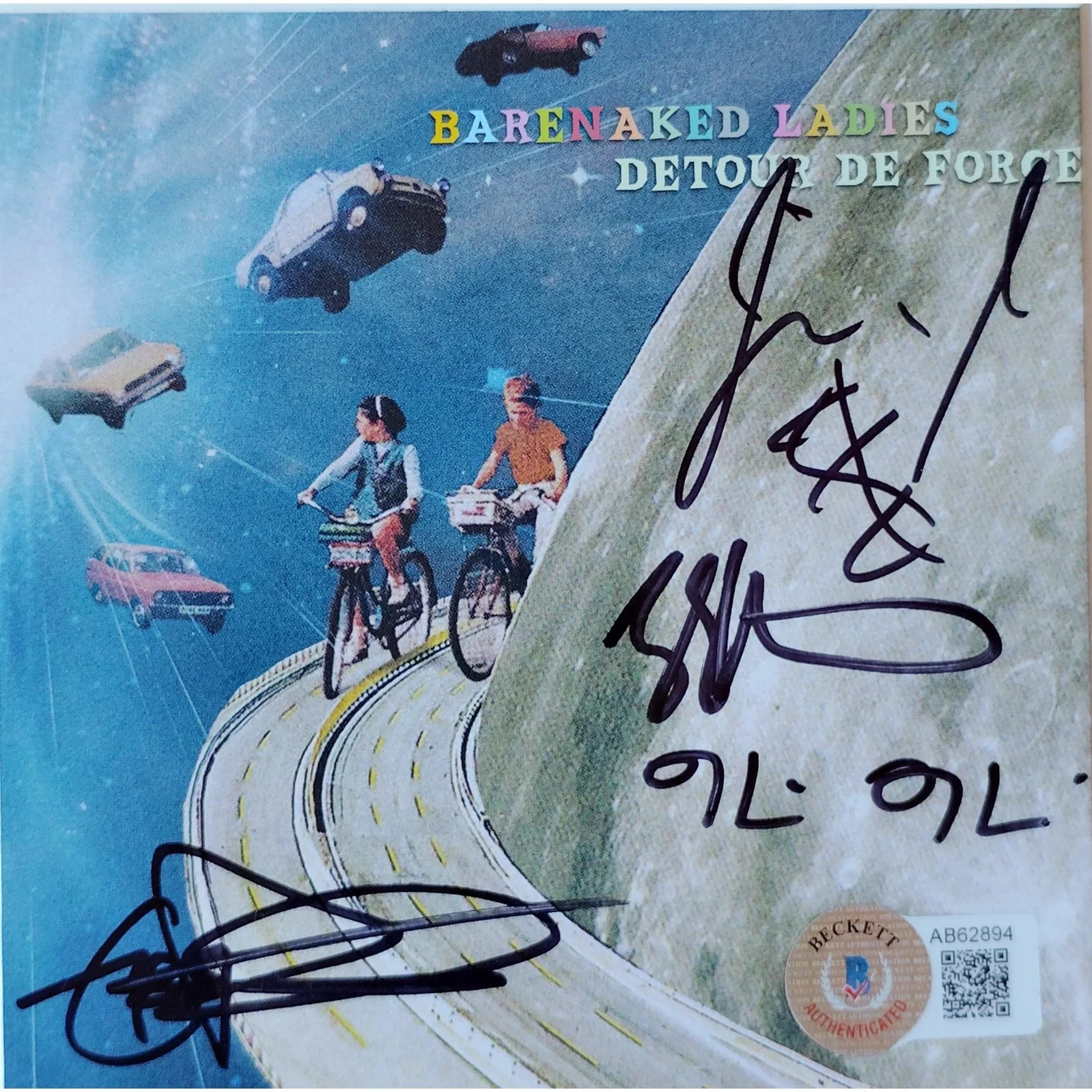 Ed Robertson, Jim Creeggan, Tyler Stewart, Kevin Hearn — Barenaked Ladies Signed Detour De Force CD Booklet Framed BAS COA Ed Robertson, изображение 3