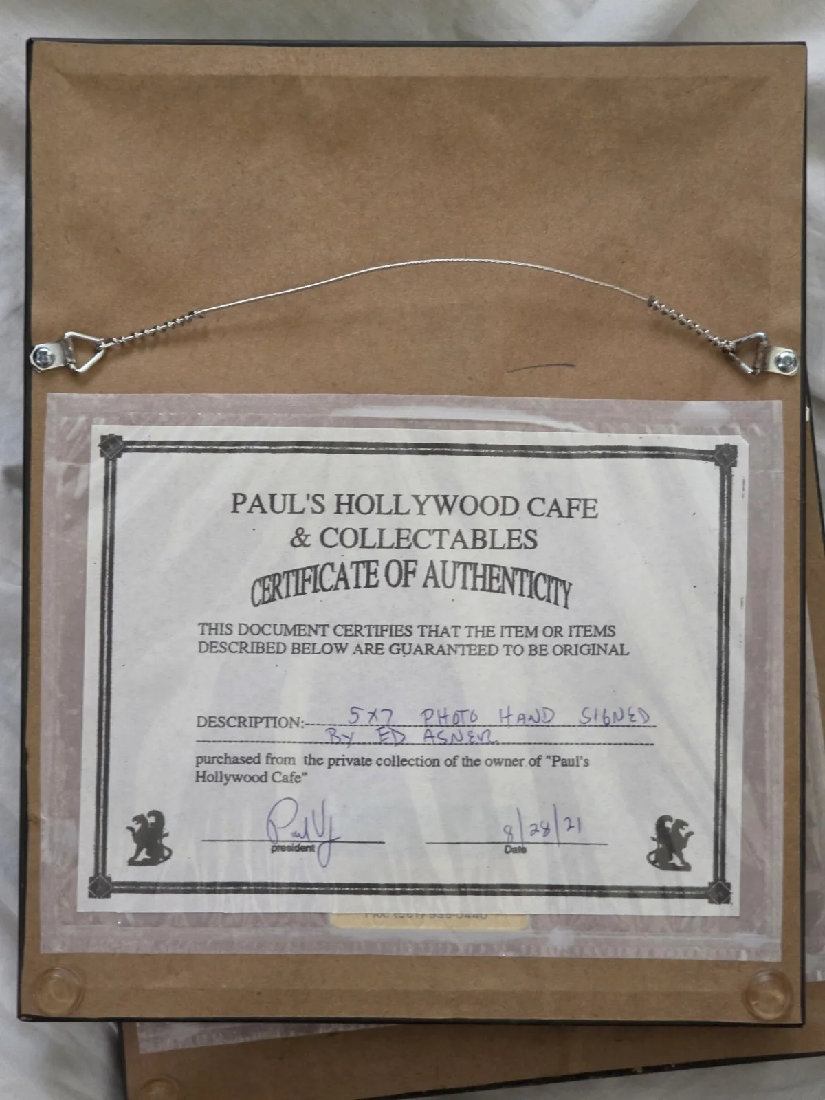 ed asner — Ed Asner Signed Custom Framed & Matted Photo Personalized To Paul + COA, image 3