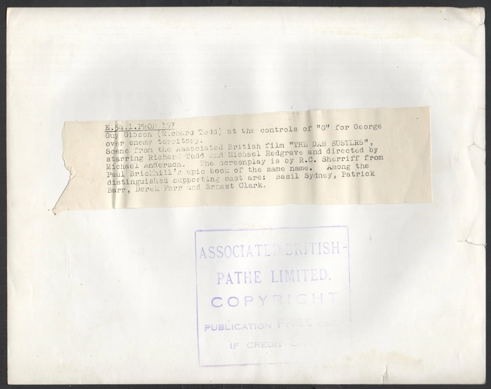 DAM BUSTERS 1955 Richard Todd 10x8 STILL #197, image 2