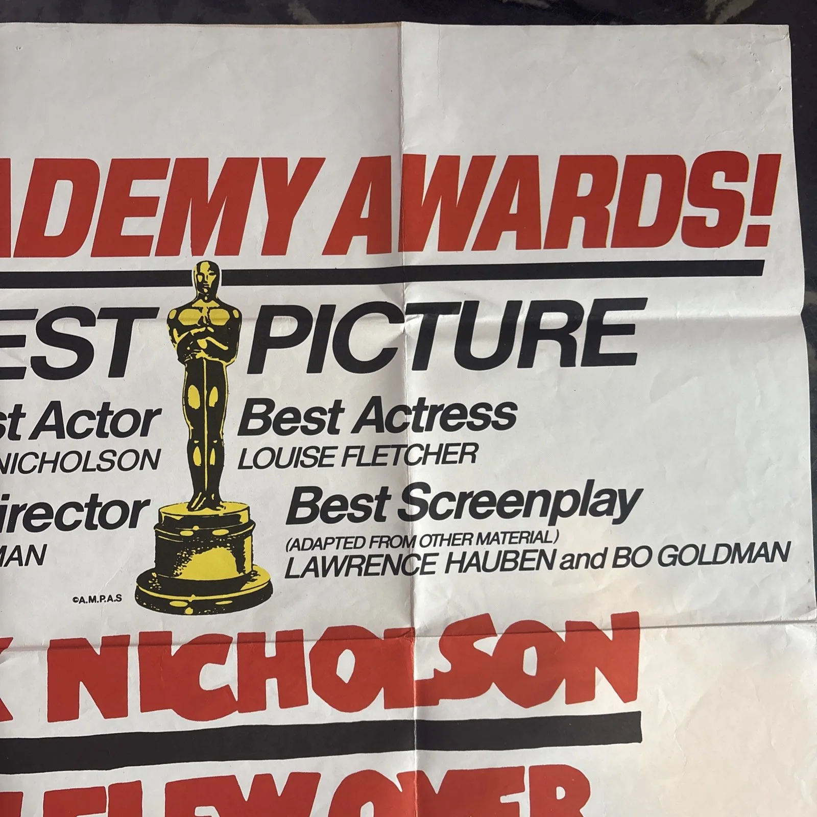 1975 UK Quad Movie Poster ONE FLEW OVER THE CUCKOOS NEST 40 x 30 Jack Nicholson, изображение 4