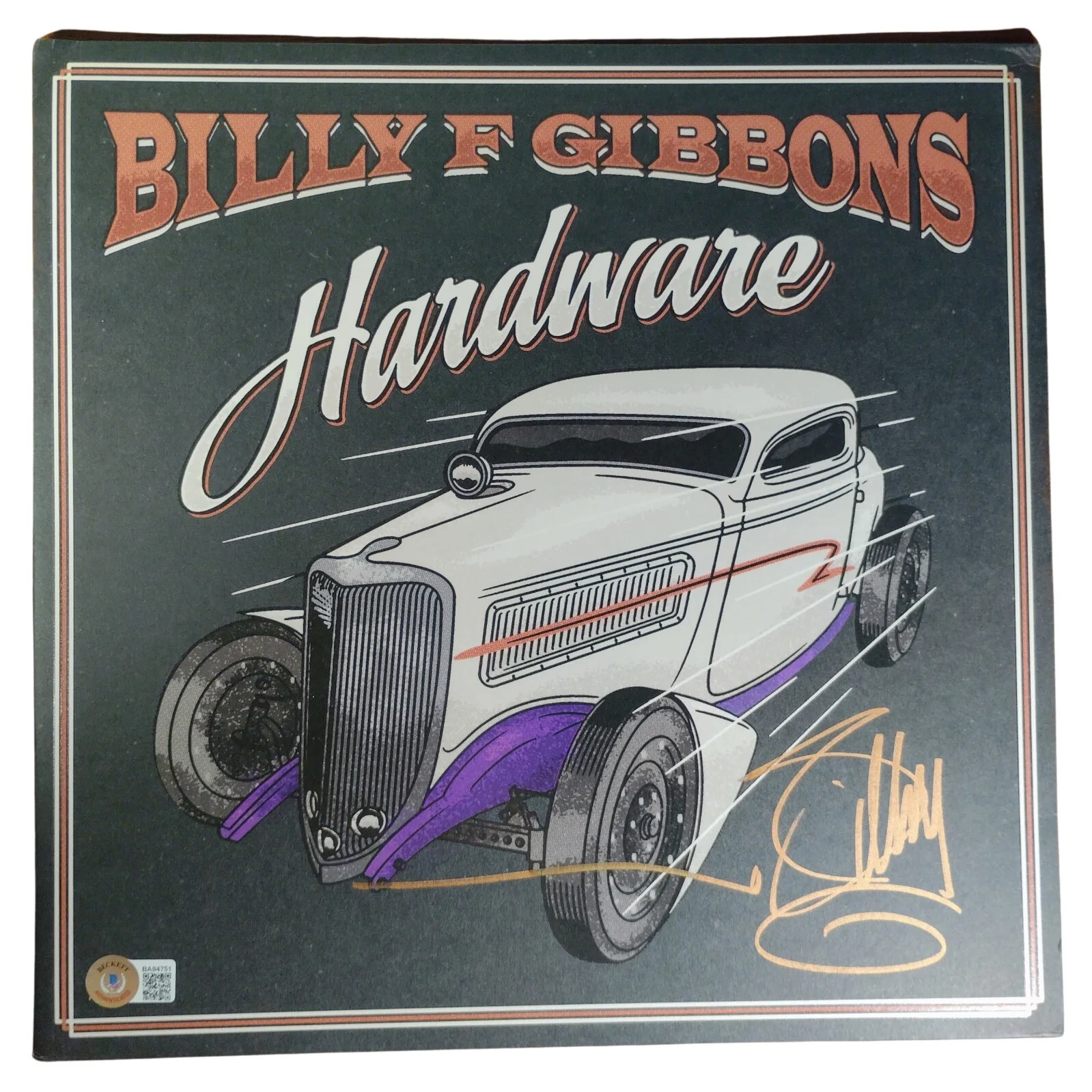 Billy F Gibbons — Billy F Gibbons Signed Hardware Orange Vinyl LP Beckett BAS COA Rock Memorabilia, изображение 2