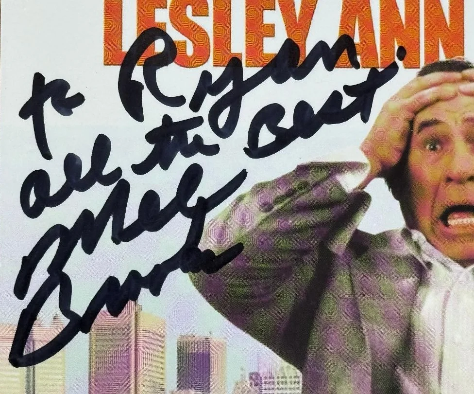 Mel Brooks — Mel Brooks & Lesley Ann Warren SIGNED 8" x 5.5" DVD Backer Card 'Life Stinks', image 3