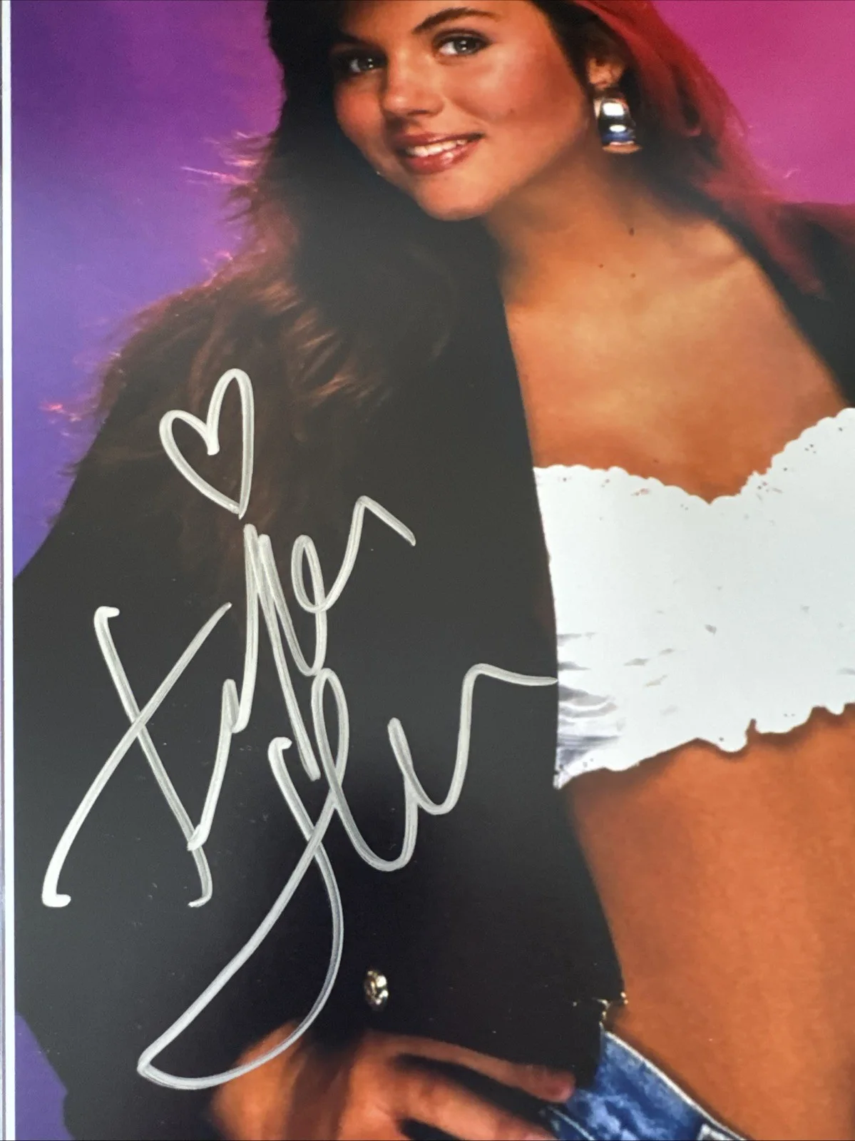 Tiffani Thiessen — Tiffani Thiessen Signed 11x14 Saved By The Bell Kelly Photo Auto Beckett Sexy, изображение 2