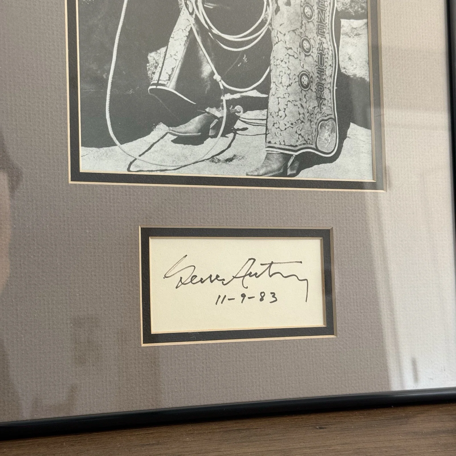 Gene Autry Signed Autograph Framed Photo Display COA Singing Cowboy 1983, image 2
