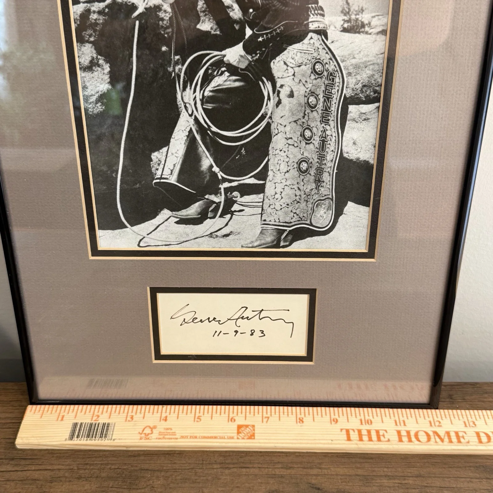 Gene Autry Signed Autograph Framed Photo Display COA Singing Cowboy 1983, image 3