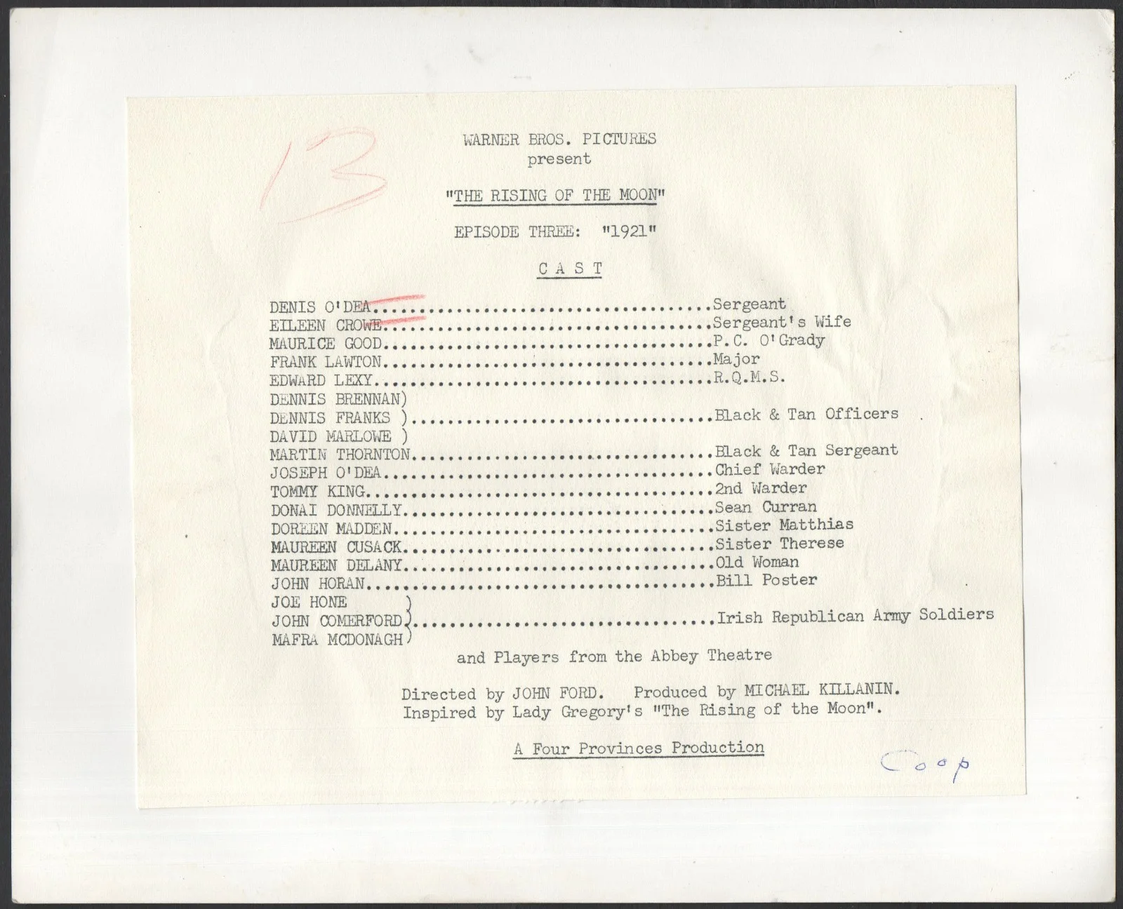 RISING OF THE MOON 1957 John Ford, Denis O'Dea, Eileen Crowe 10x8 STILL #19, изображение 2