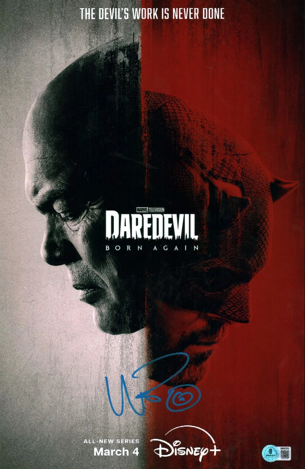 wilson bethel — WILSON BETHEL SIGNED DAREDEVIL BORN AGAIN BULLSEYE 11X17 MARVEL PHOTO BAS COA