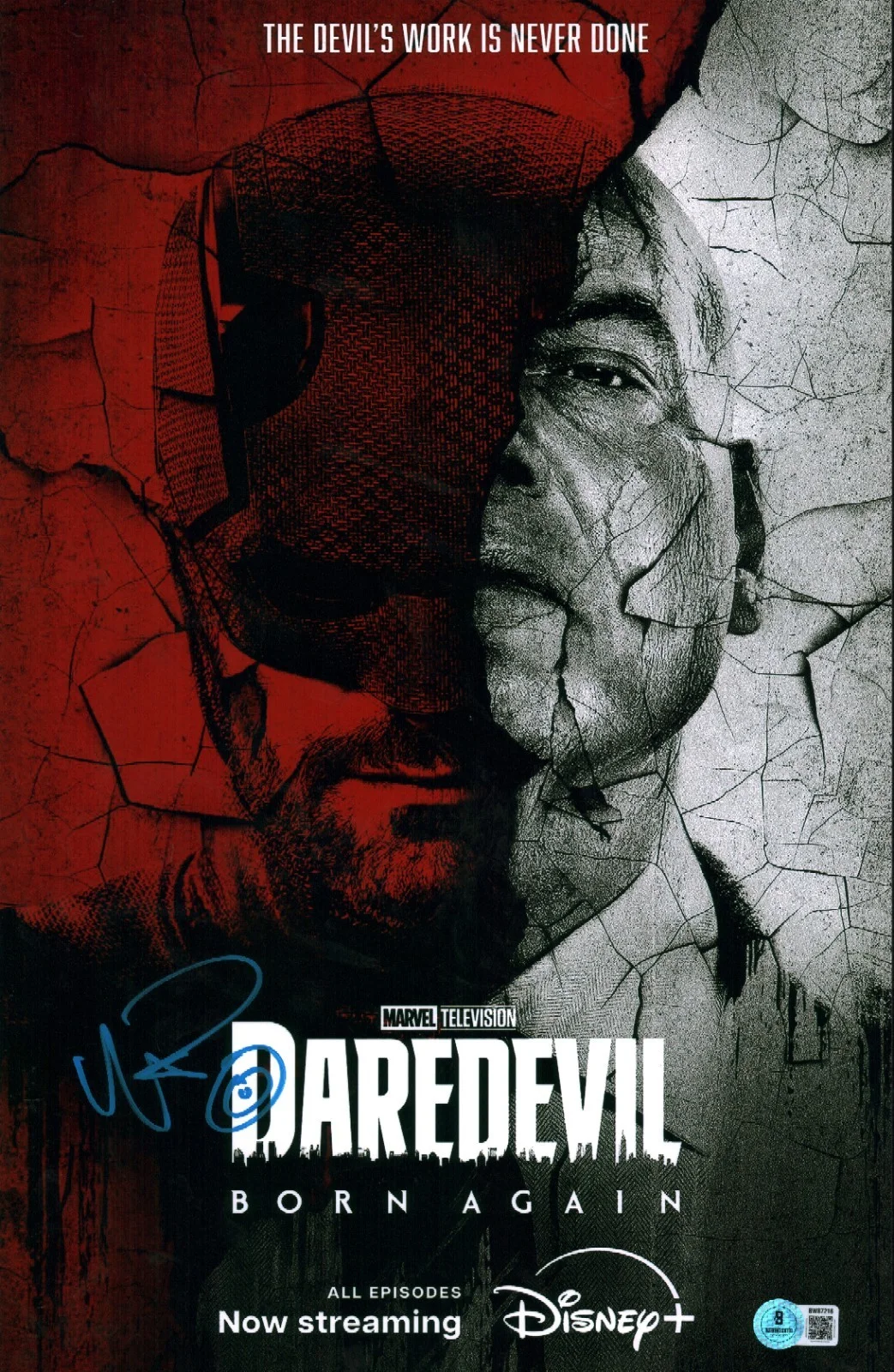 wilson bethel — WILSON BETHEL SIGNED DAREDEVIL BORN AGAIN BULLSEYE 11X17 MARVEL PHOTO BAS COA