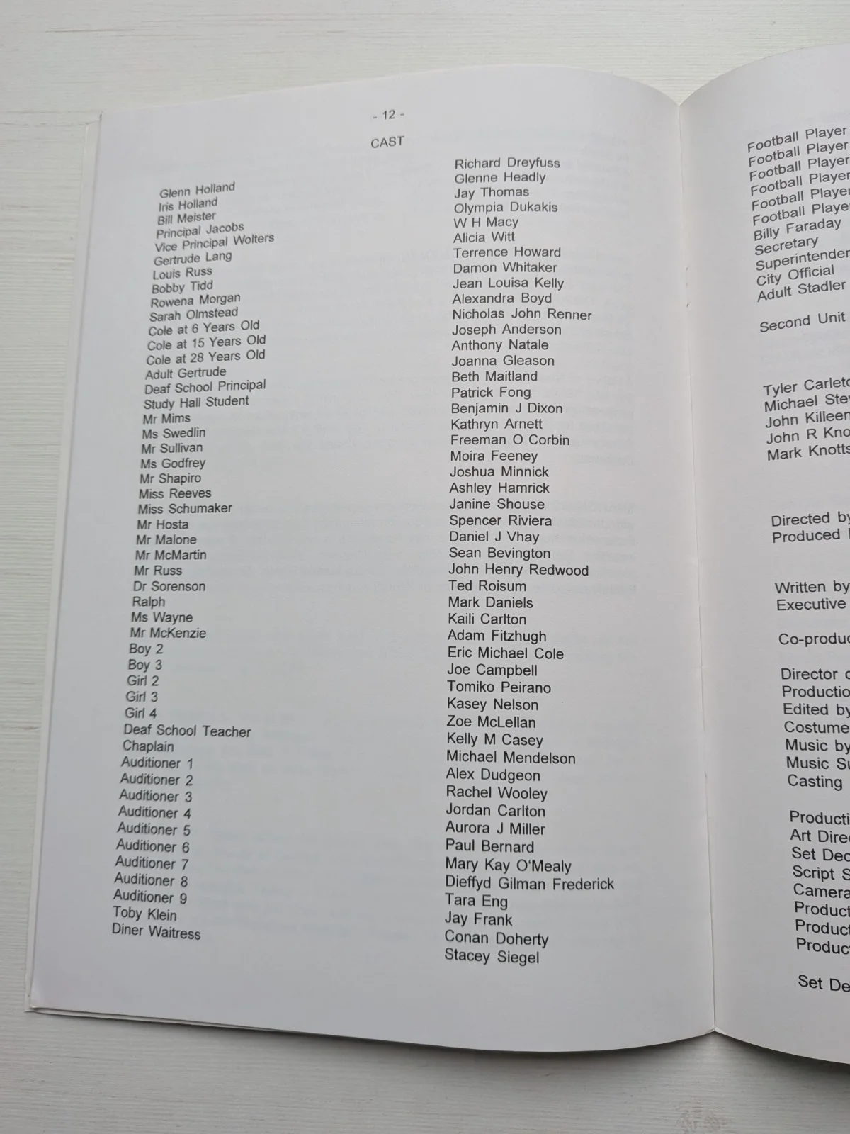 Mr Holland's Opus 1995 Richard Dreyfuss Movie Press Kit Synopsis/Cast List, image 4