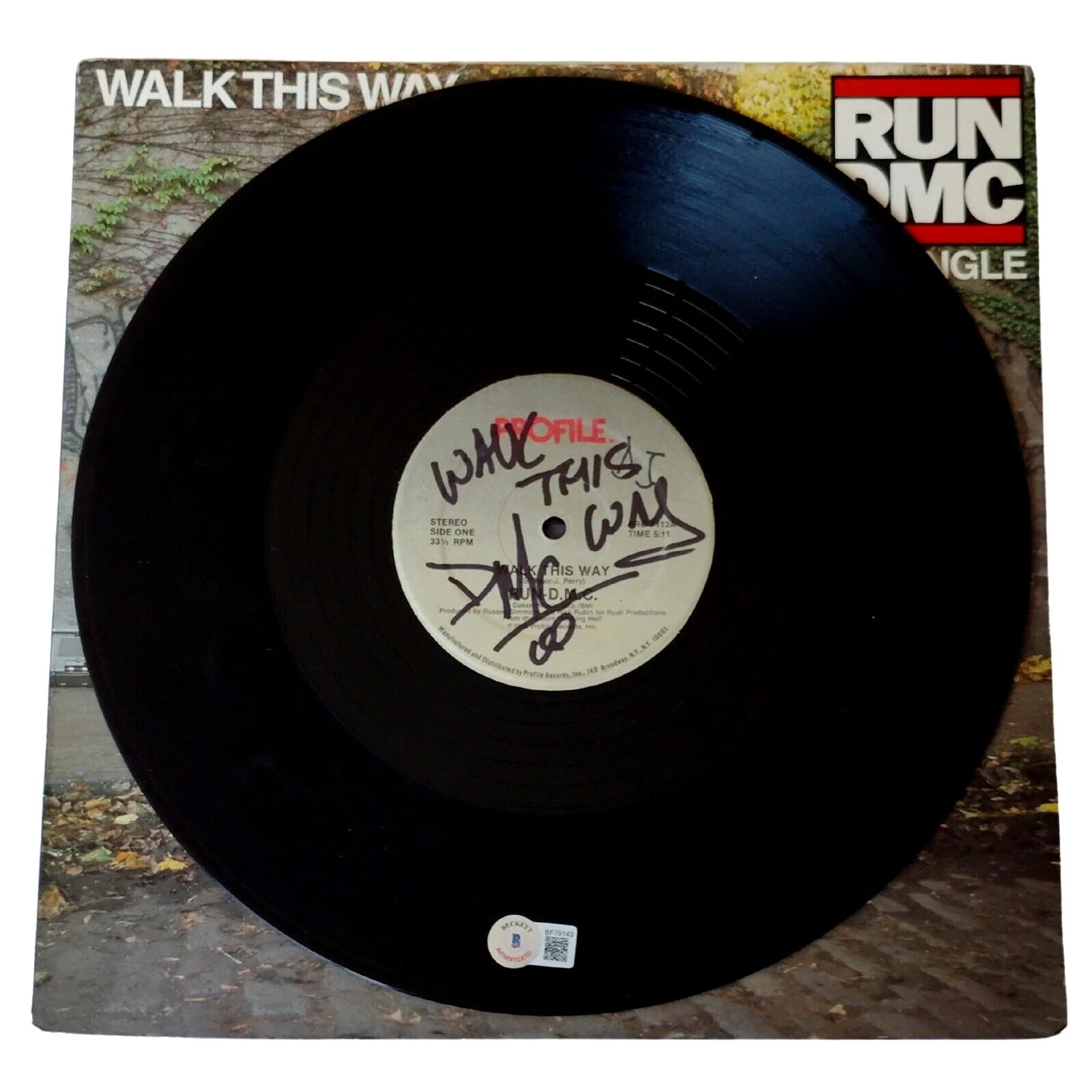 Darryl DMC McDaniels — Darryl McDaniels Signed Run DMC Vinyl Walk This Way Beckett BAS COA Rap Hip Hop, image 3