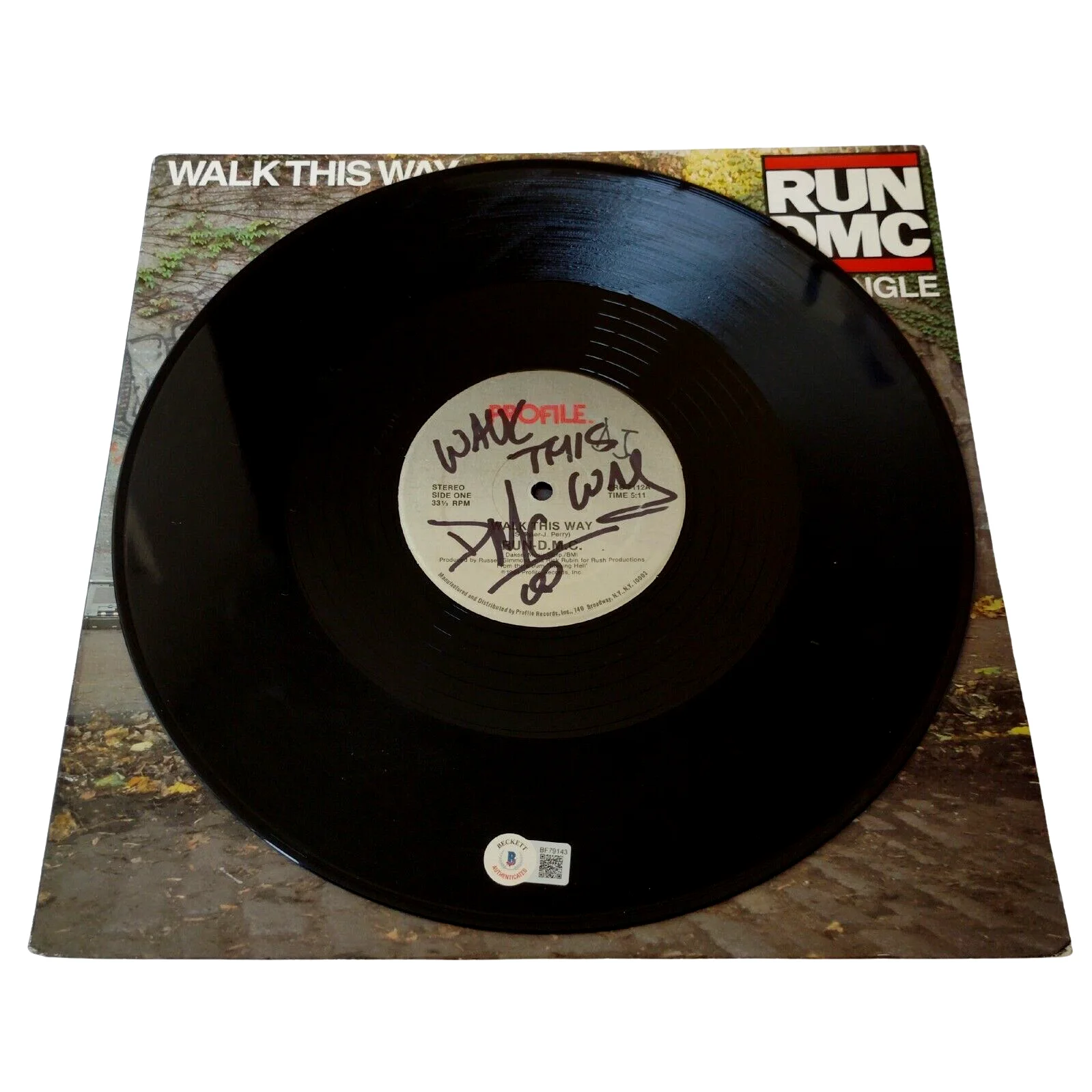 Darryl DMC McDaniels — Darryl McDaniels Signed Run DMC Vinyl Walk This Way Beckett BAS COA Rap Hip Hop, image 4