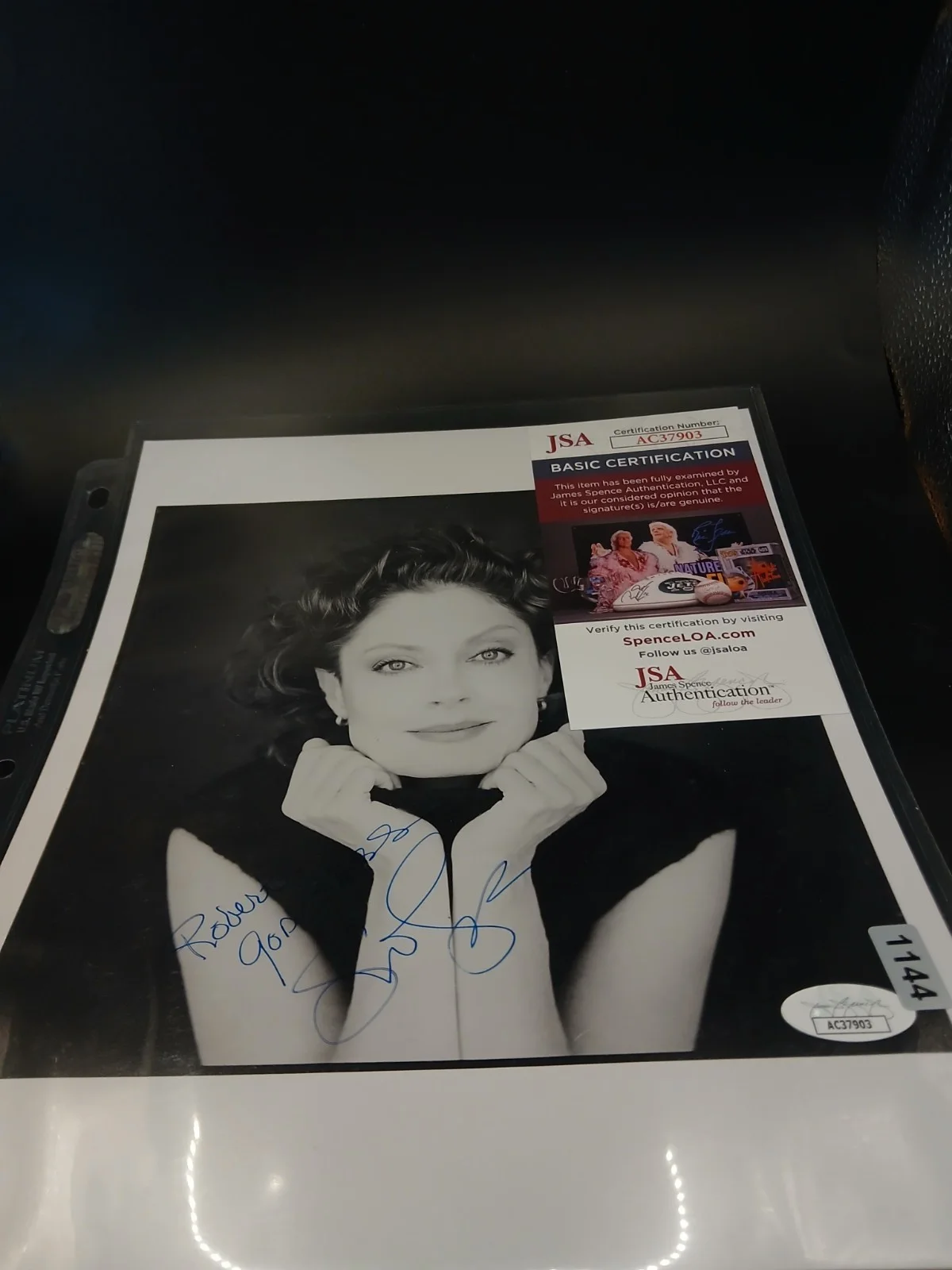 Susan Sarandon Autographed 8x10 Photo JSA Certified Oscar Winner Signed Display, изображение 2