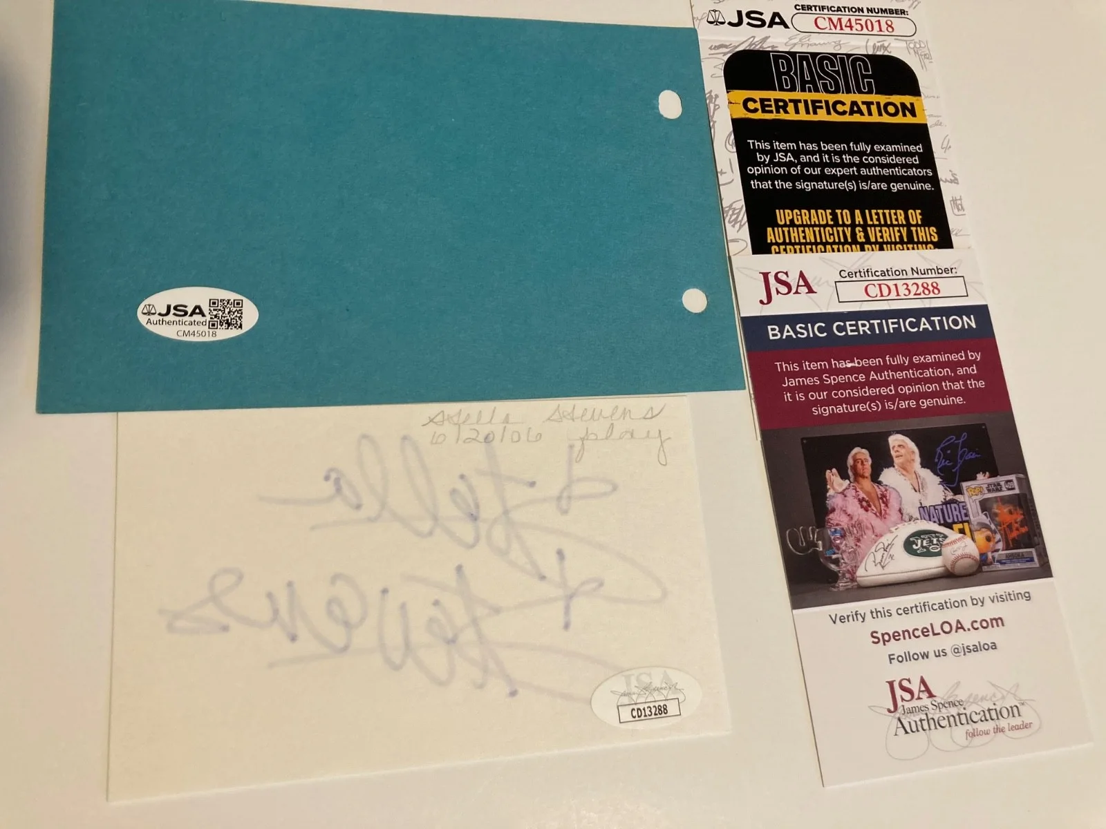 JASON ROBARDS STELLA STEVENS — JASON ROBARDS & STELLA STEVENS signed 3x5 cards "THE BALLAD OF CA JSA#CD13288, image 2