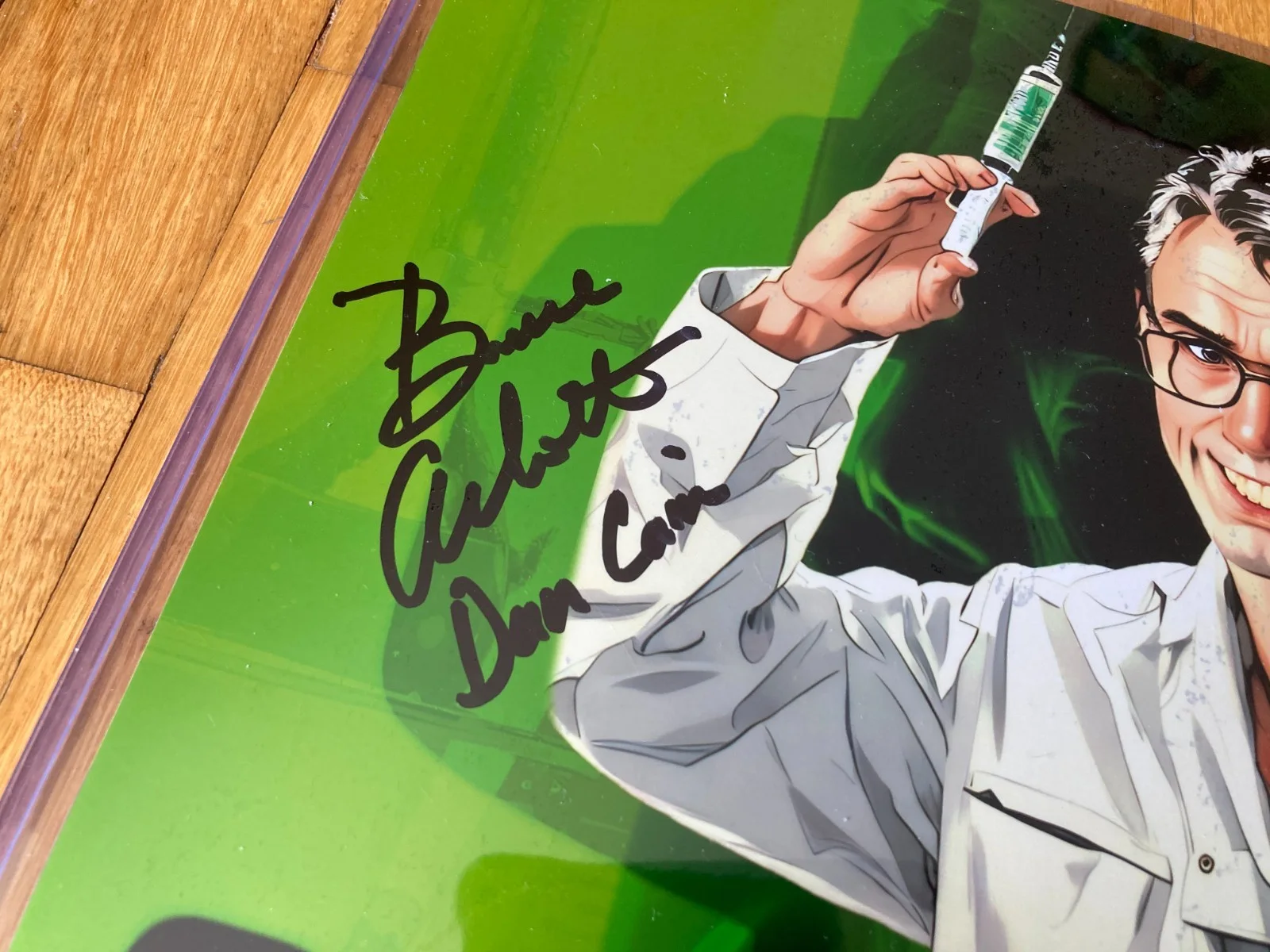 Bruce Abbott, Barbara Crampton, Jeffrey Combs — Jeffrey Combs Barbara Crampton Abbott Re-Animator Signed 11x17 LE photo /30 BAS, изображение 2