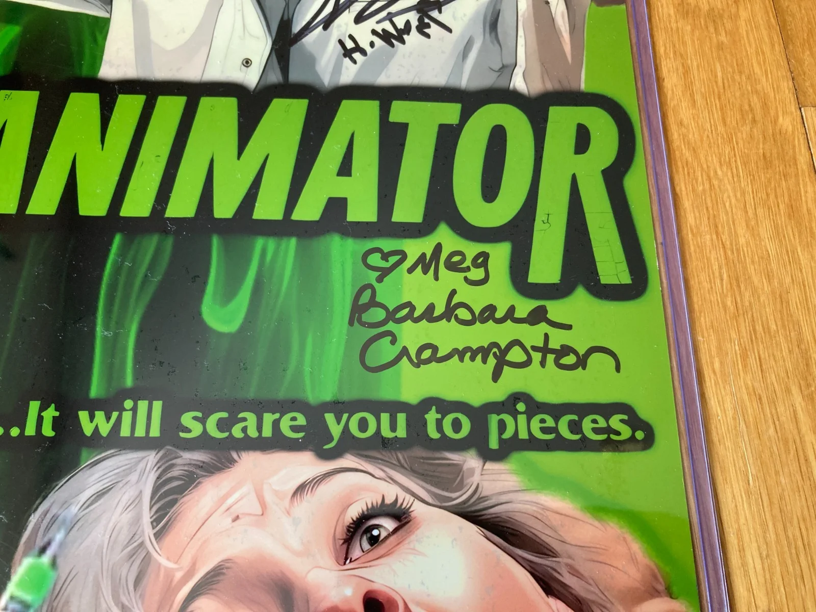 Bruce Abbott, Barbara Crampton, Jeffrey Combs — Jeffrey Combs Barbara Crampton Abbott Re-Animator Signed 11x17 LE photo /30 BAS, изображение 4