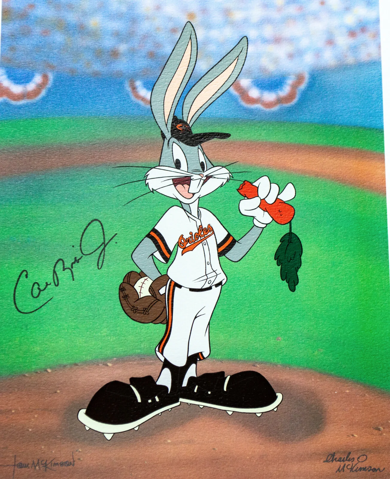 Cal Ripken Jr — Cal Ripken Jr. Double Signed Autograph Bugs Bunny Looney Tunes Lithograph #d/250, image 4