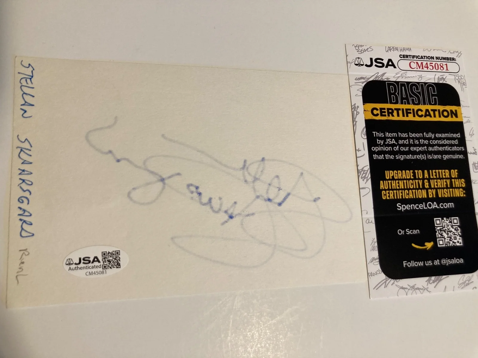 STELLAN SKARSGARD — STELLAN SKARSGARD signed 4x6 card "CHERNOBYL", "RONIN", "DUNE" JSA#CM45081, image 2