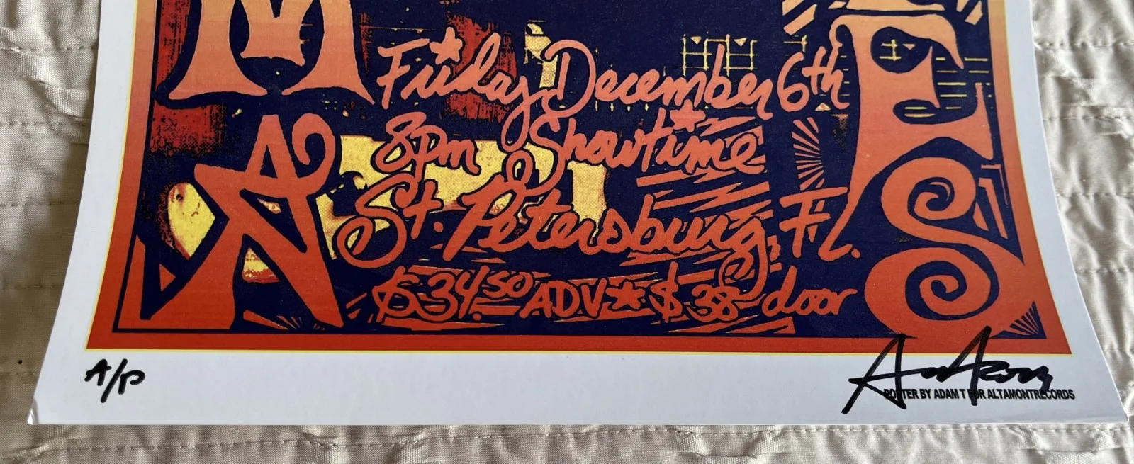 Alabama Shakes--Brit Howard--11x17 Poster-St. Pete's, FL--2013 Signed Adam T-A/P, image 2