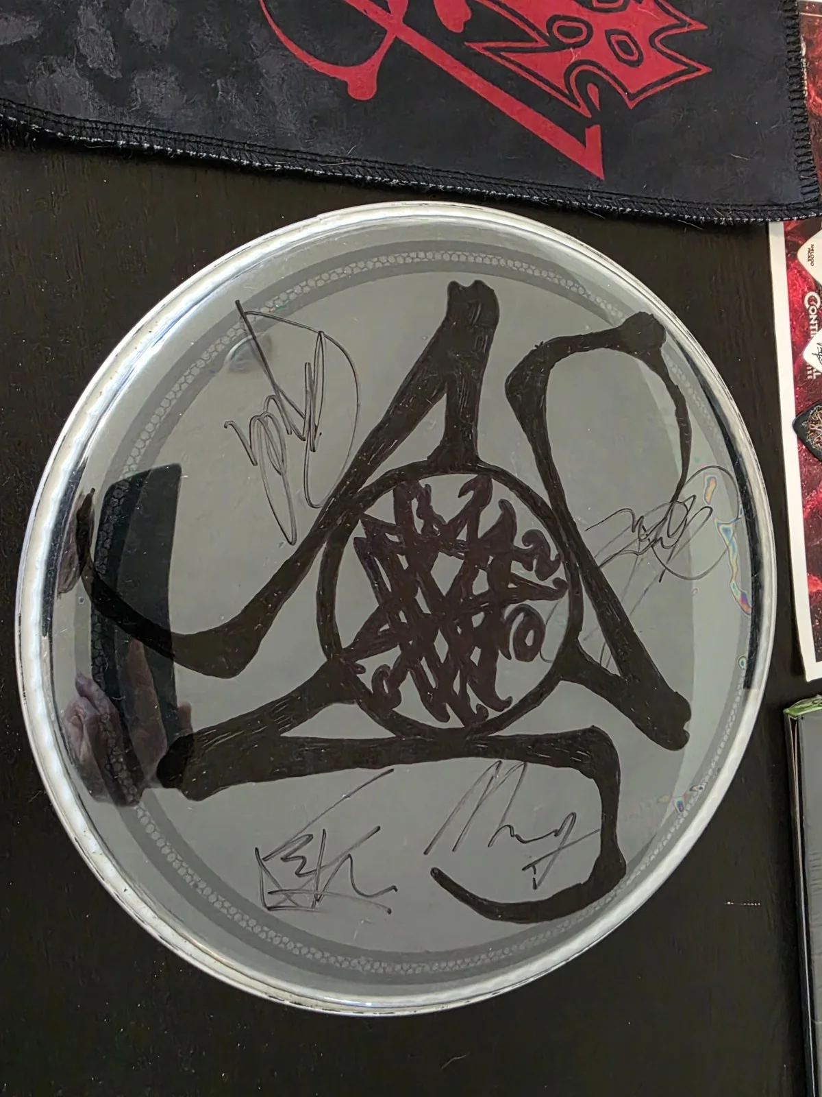 Signed Vader Death Metal Drumhead Guitar Picks Drumsticks Poster Pathch, image 2