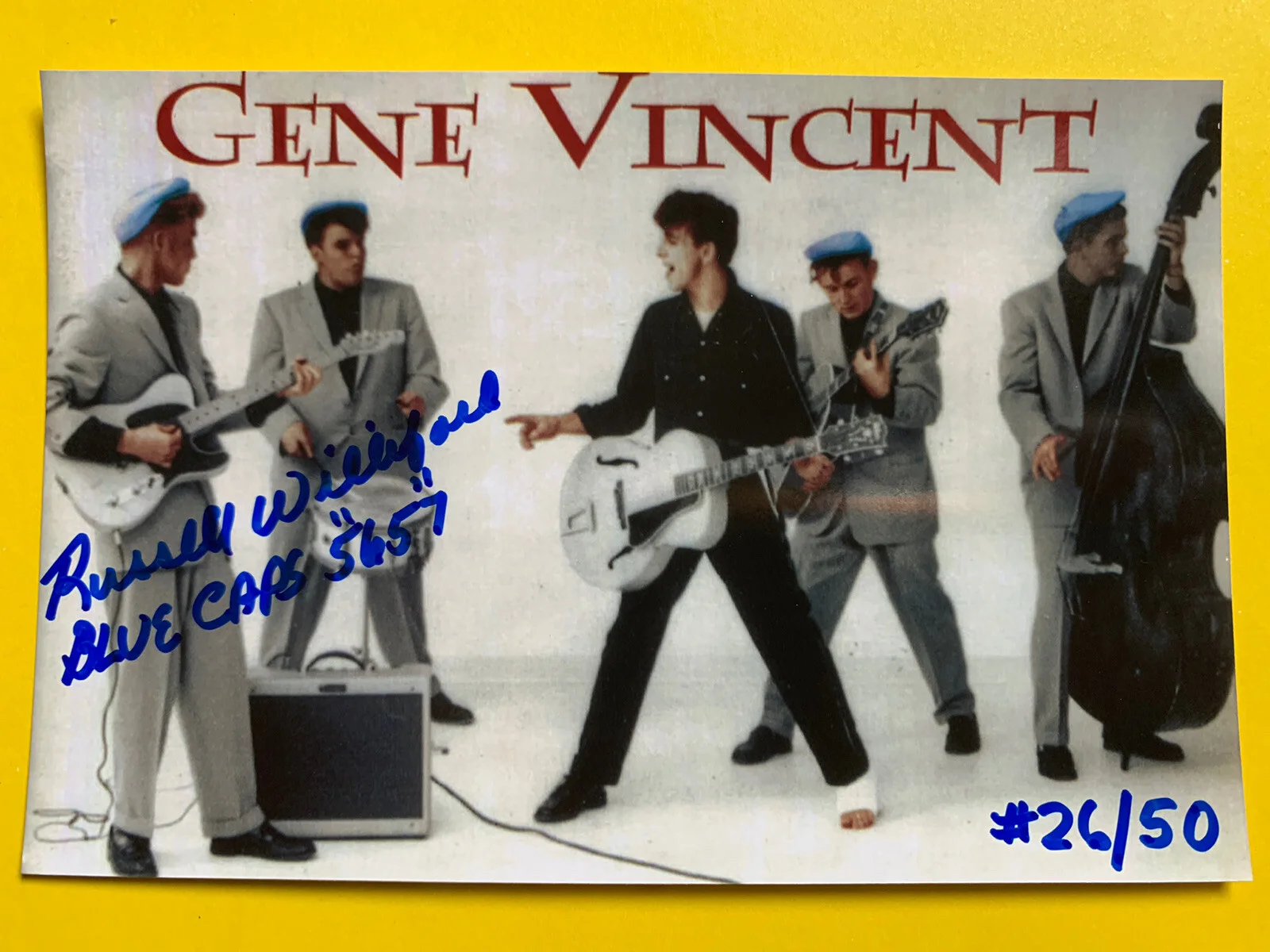 Russell Williford — 1957 Russell WILLIFORD SIGNED Gene Vincent Movie Photo Blue Caps Vintage #26/50