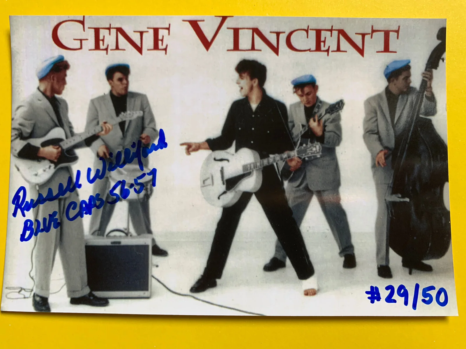 Russell Williford — 1957 Russell WILLIFORD SIGNED Gene Vincent Movie Photo Blue Caps Vintage #29/50