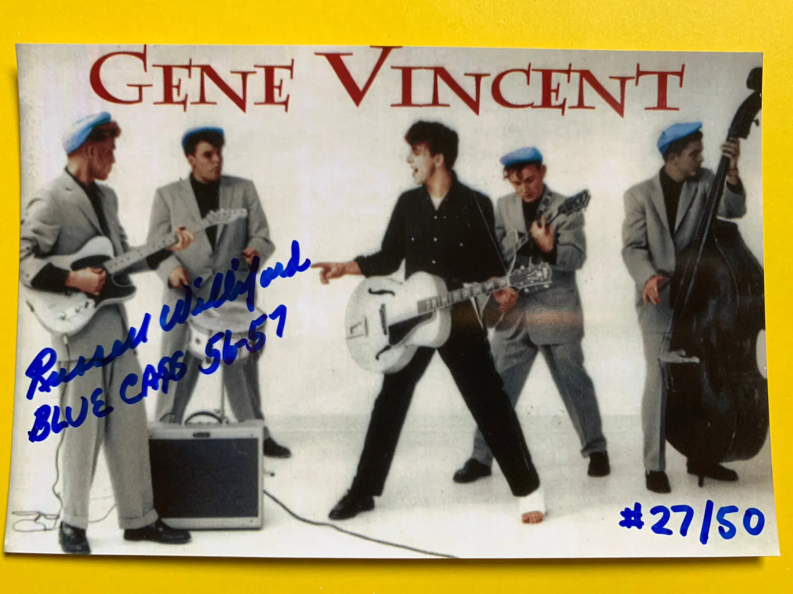 Russell Williford — 1957 Russell WILLIFORD SIGNED Gene Vincent Movie Photo Blue Caps Vintage #27/50