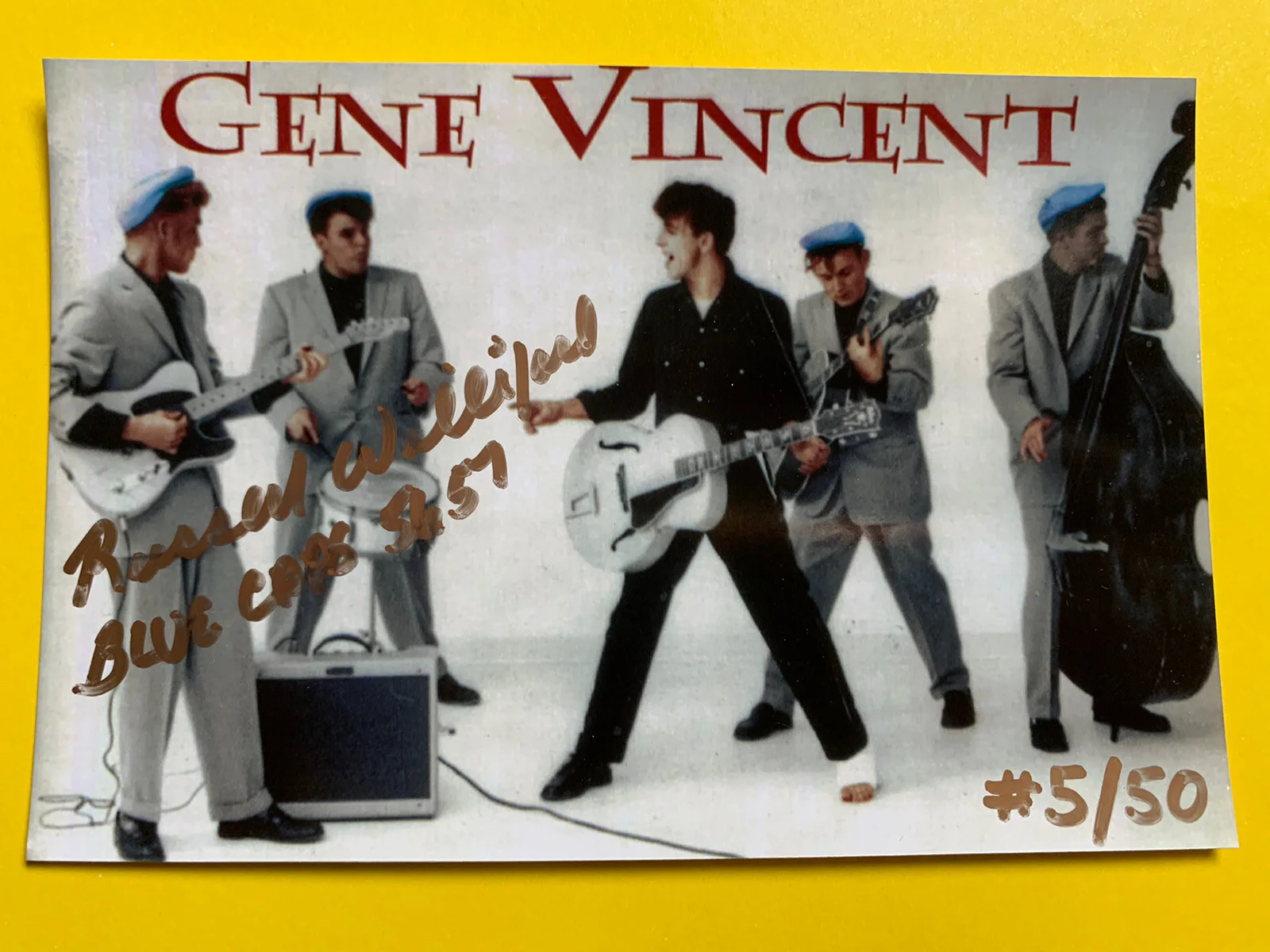 Russell Williford — 1957 Russell WILLIFORD SIGNED Gene Vincent Movie Photo Blue Caps Vintage #5/50