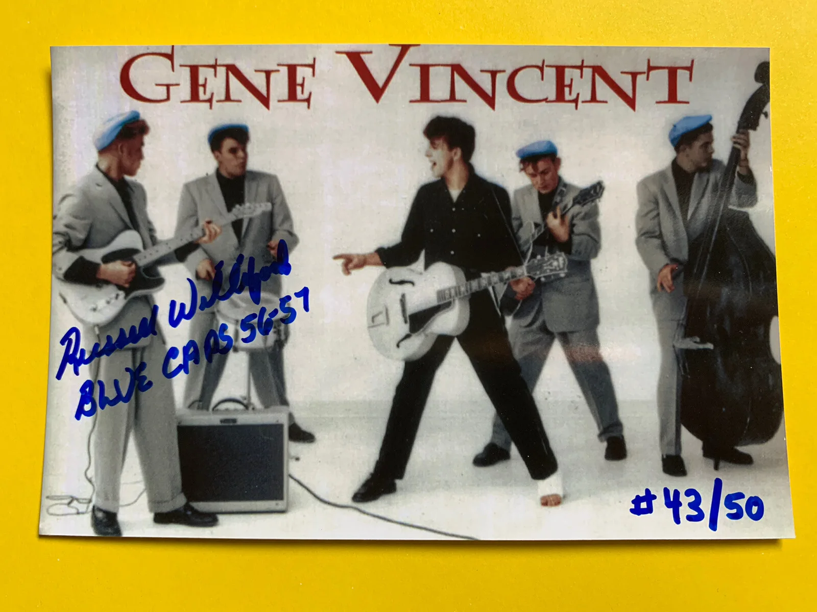 Russell Williford — 1957 Russell WILLIFORD SIGNED Gene Vincent Movie Photo Blue Caps Vintage #43/50
