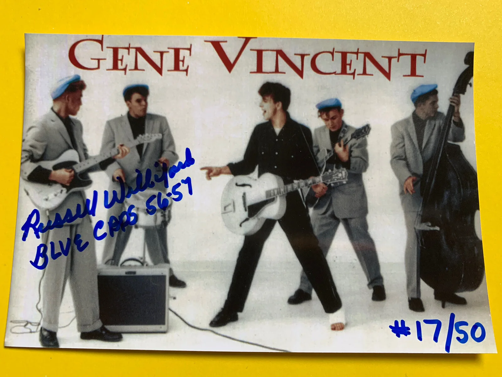 Russell Williford — 1957 Russell WILLIFORD SIGNED Gene Vincent Movie Photo Blue Caps Vintage #17/50