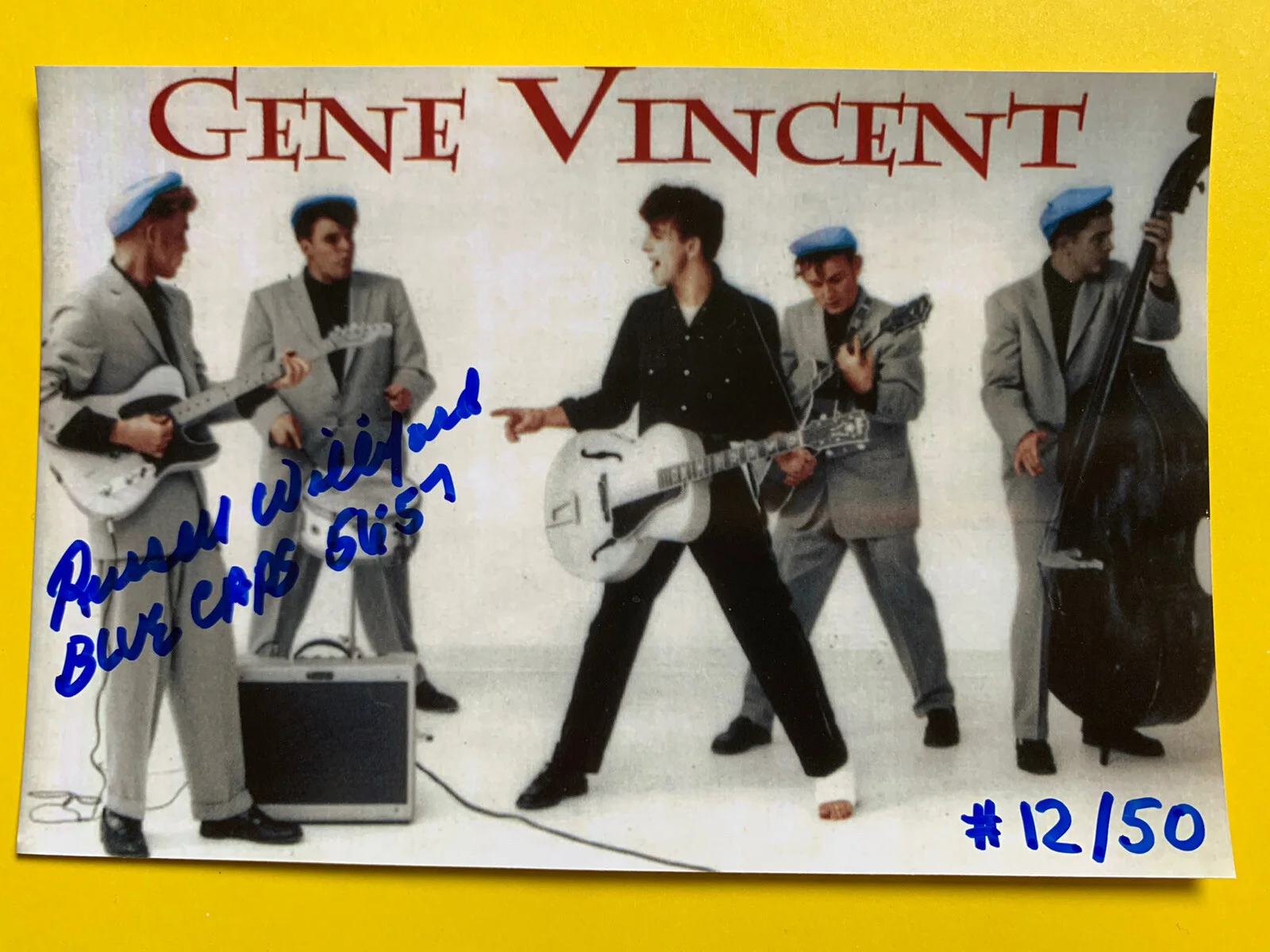 Russell Williford — 1957 Russell WILLIFORD SIGNED Gene Vincent Movie Photo Blue Caps Vintage #12/50