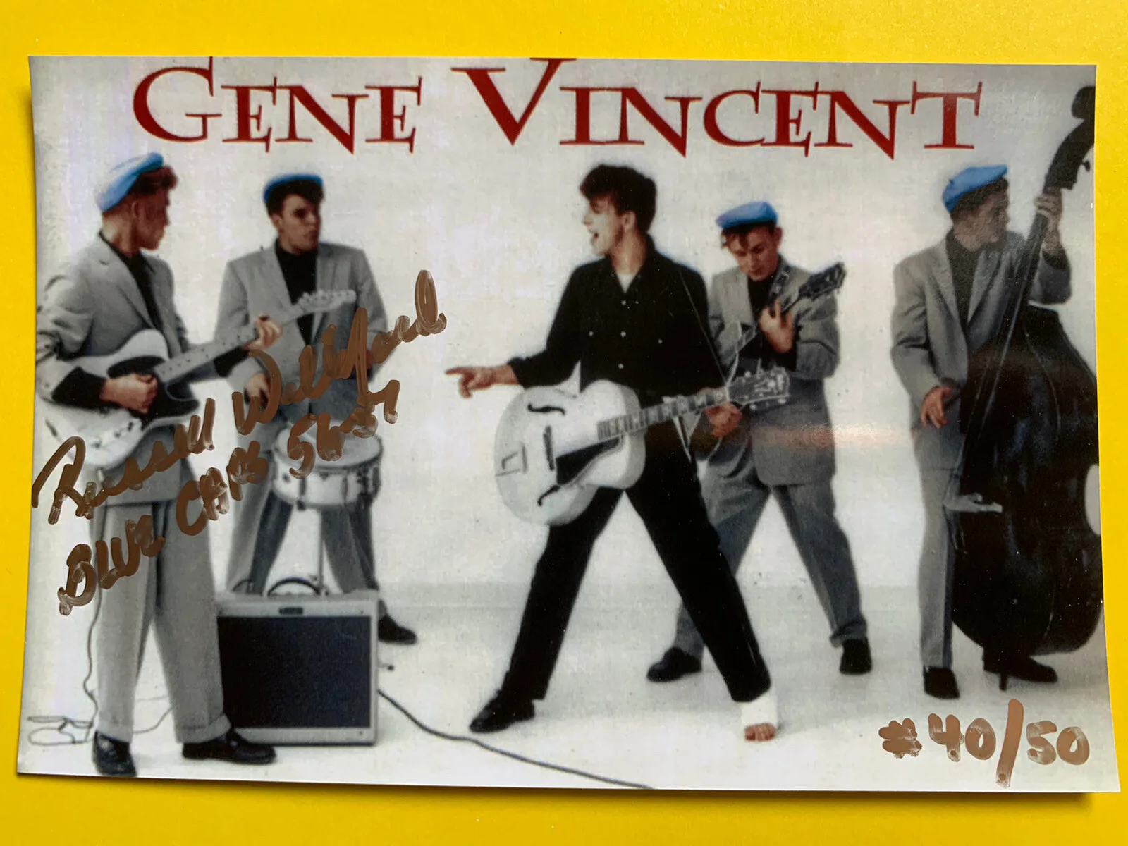Russell Williford — 1957 Russell WILLIFORD SIGNED Gene Vincent Movie Photo Blue Caps Vintage #40/50