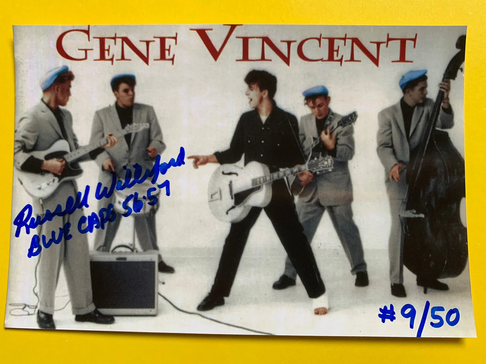 Russell Williford — 1957 Russell WILLIFORD SIGNED Gene Vincent Movie Photo Blue Caps Vintage #9/50