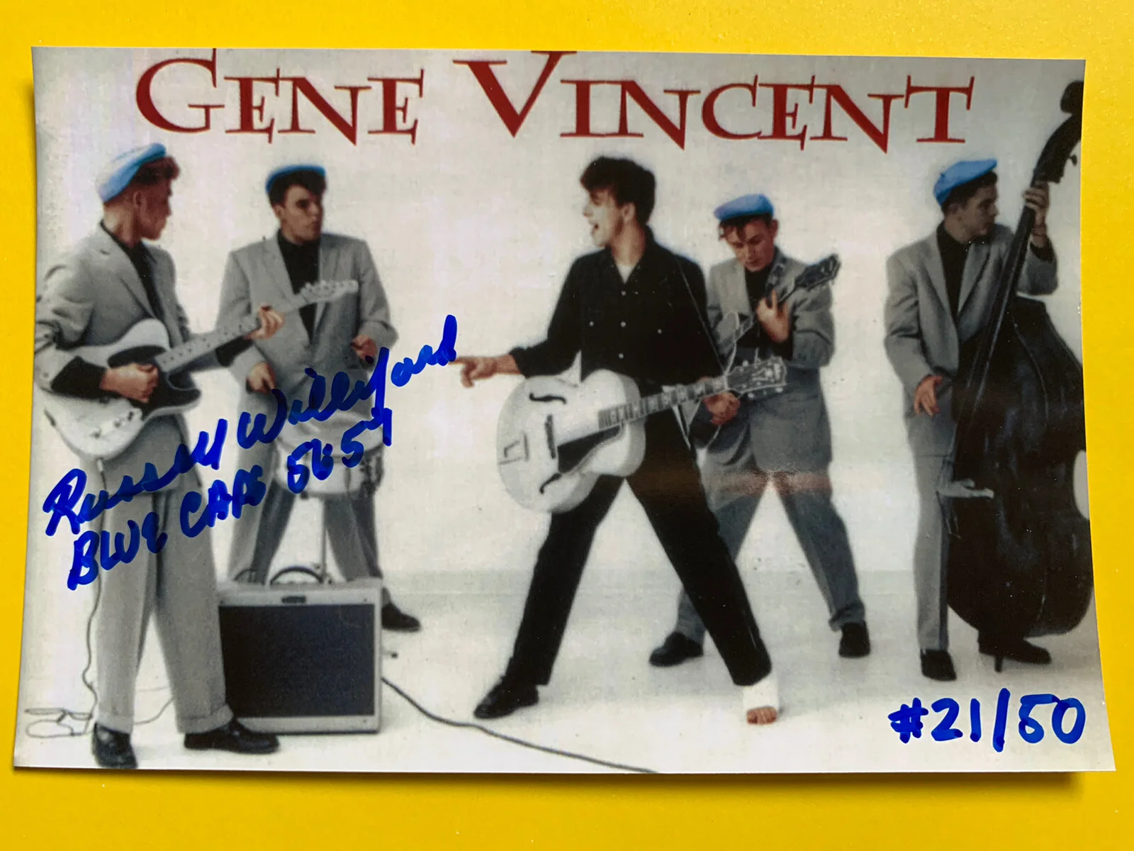 Russell Williford — 1957 Russell WILLIFORD SIGNED Gene Vincent Movie Photo Blue Caps Vintage #21/50