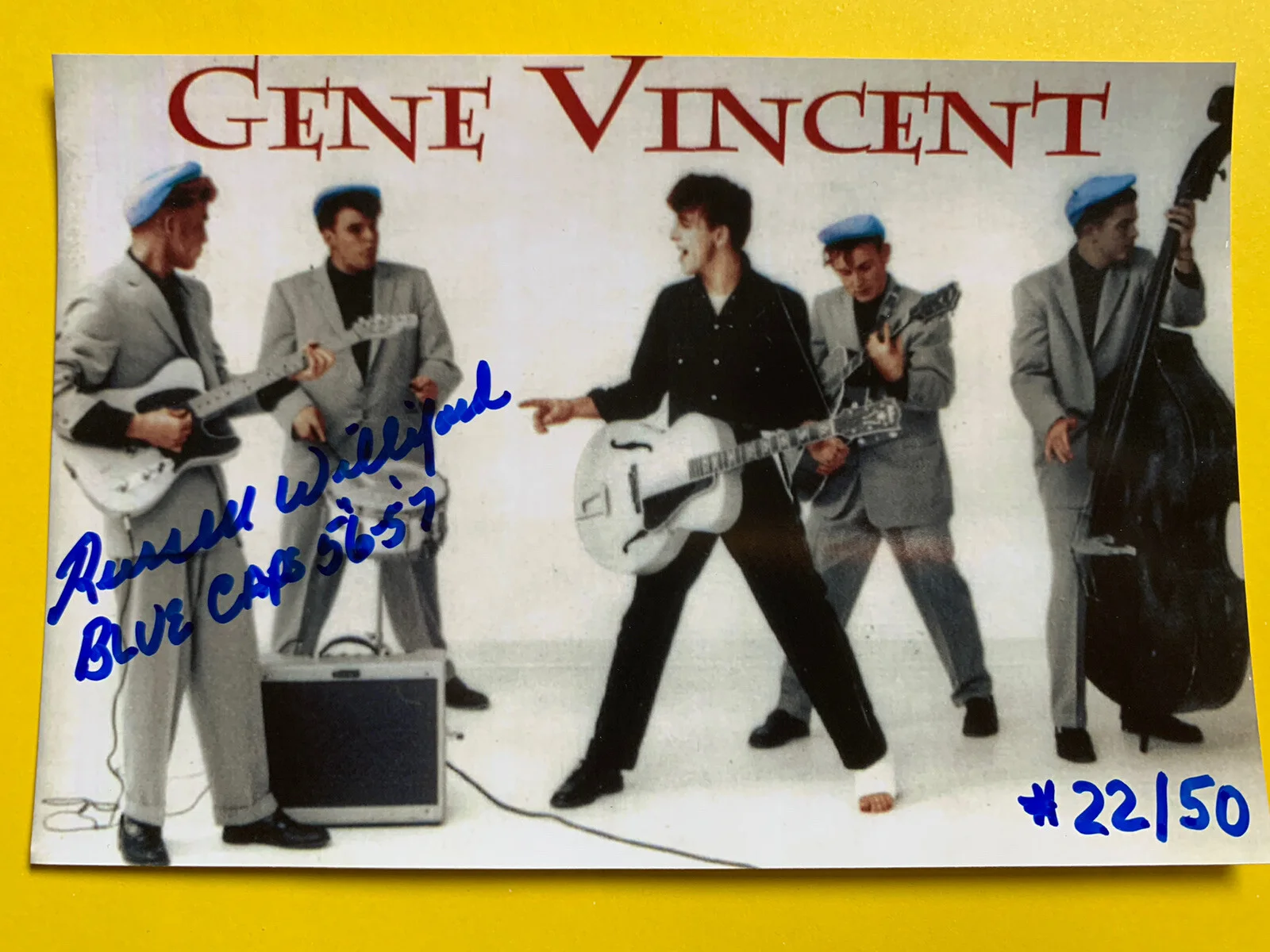 Russell Williford — 1957 Russell WILLIFORD SIGNED Gene Vincent Movie Photo Blue Caps Vintage #22/50